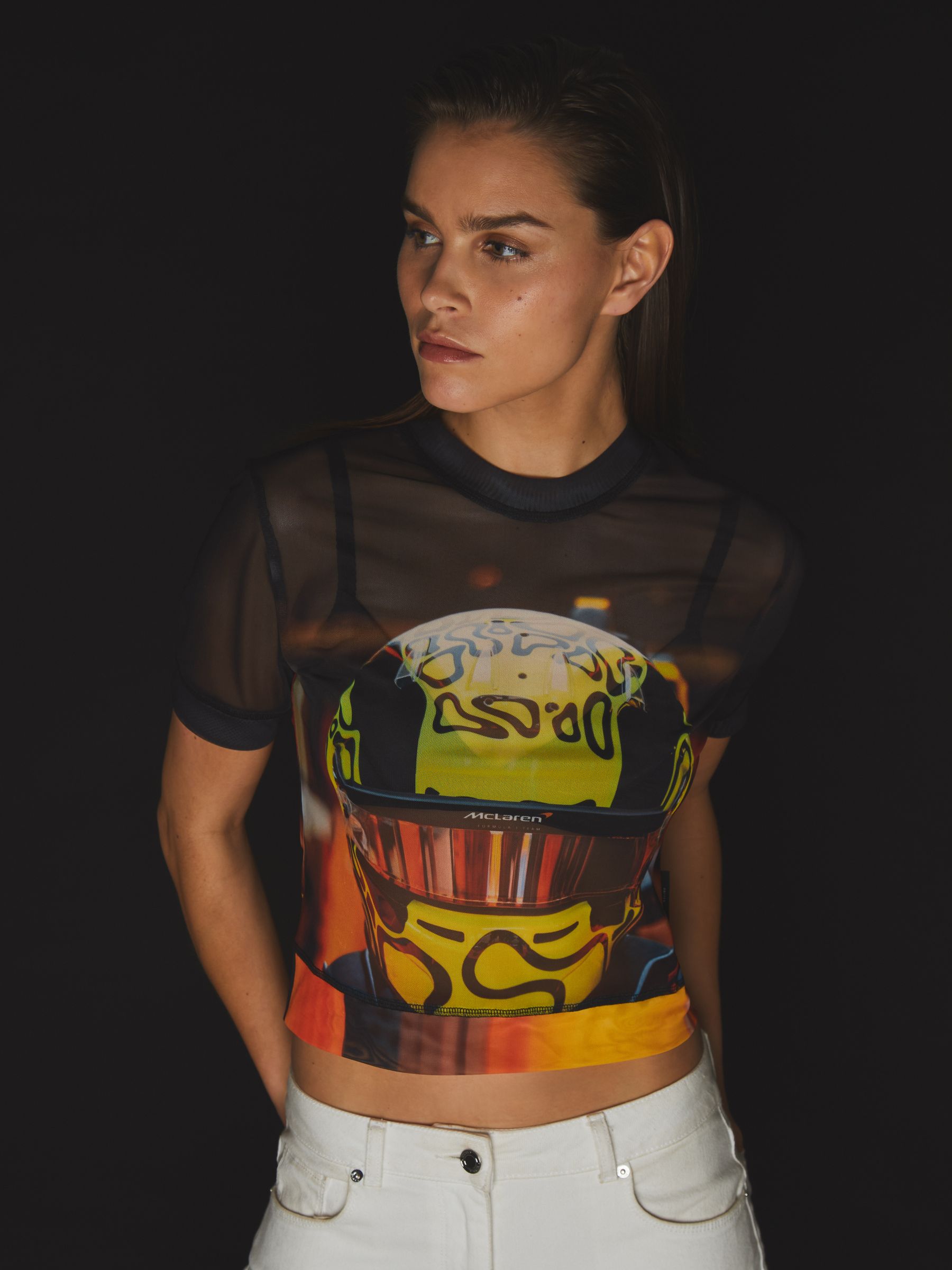 McLaren F1 Team Lando Print Mesh Top in Black