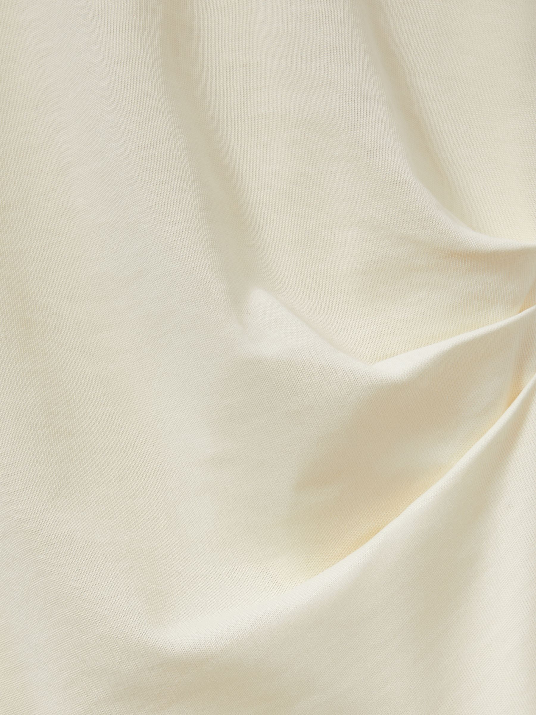 Draped Crew-Neck T-Shirt With Cotton in Ivory
