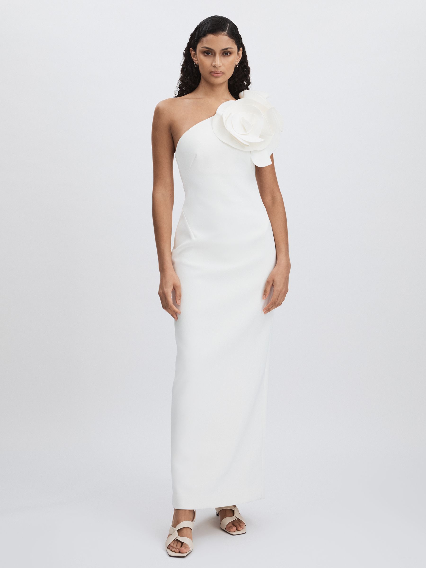 Acler Cream Wynyard One Shoulder Maxi Dress in Cream