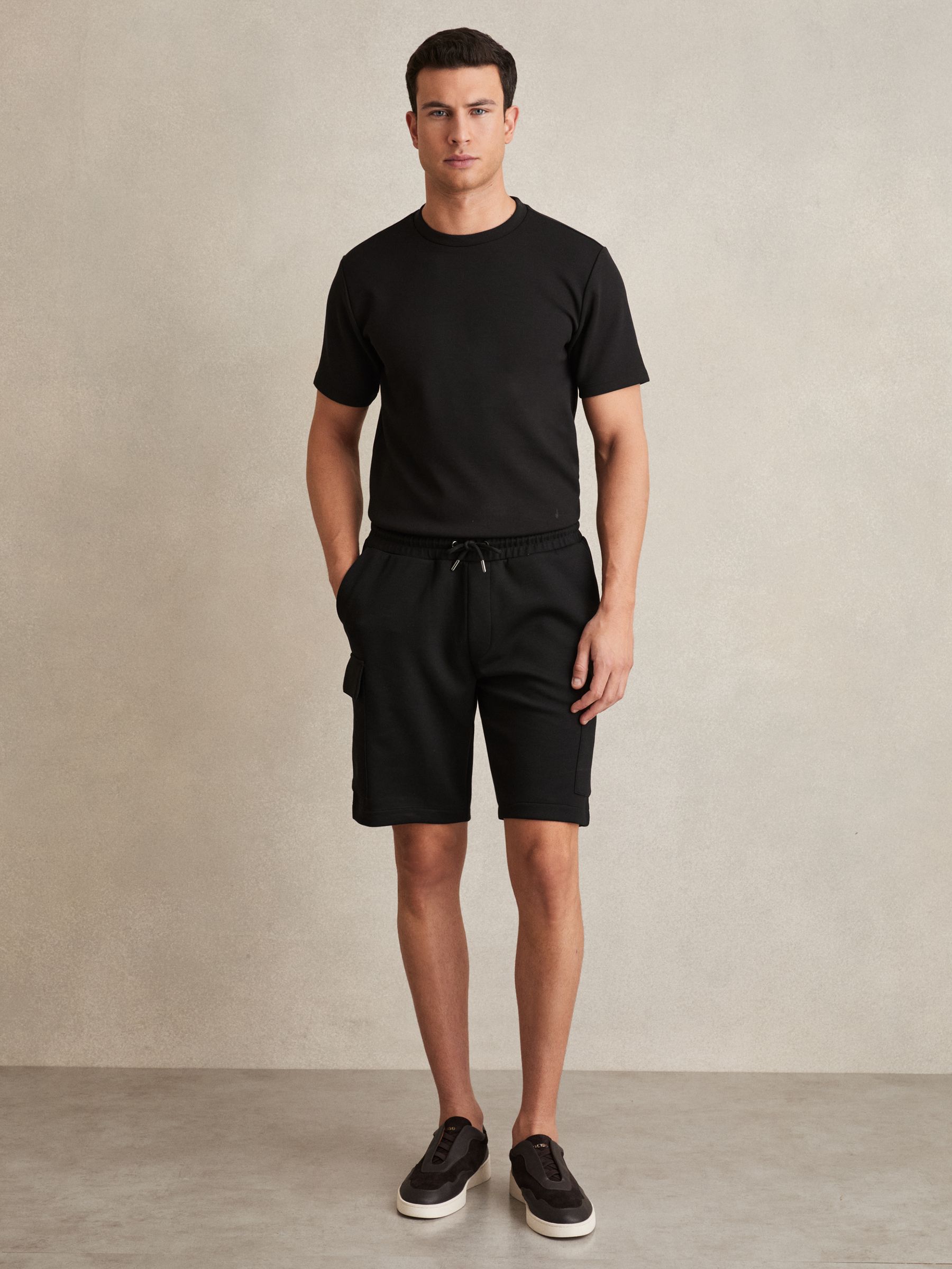 Interlock Cargo Shorts in Black