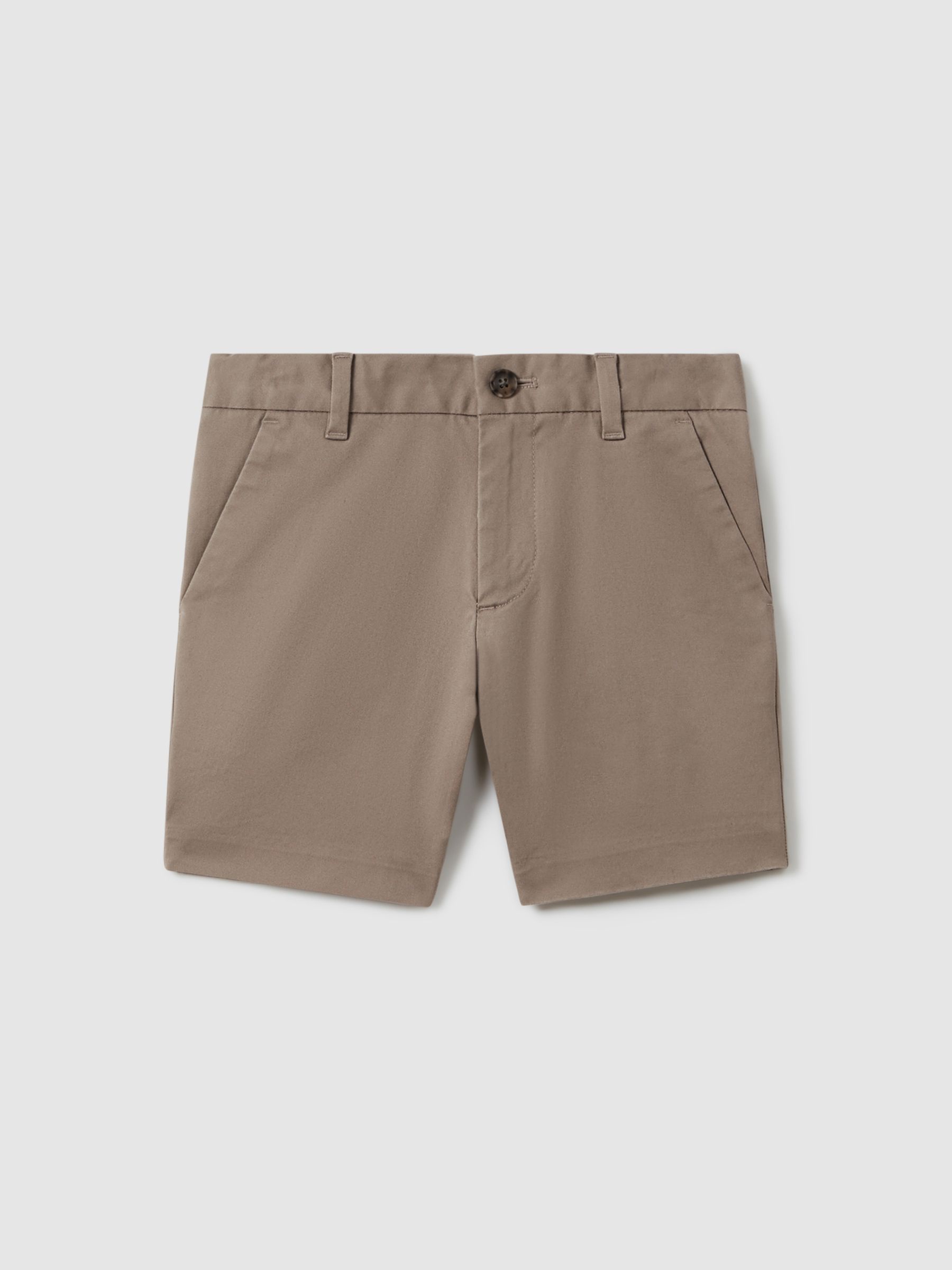 3-9 yrs Cotton Chino Shorts with Stretch in Stone
