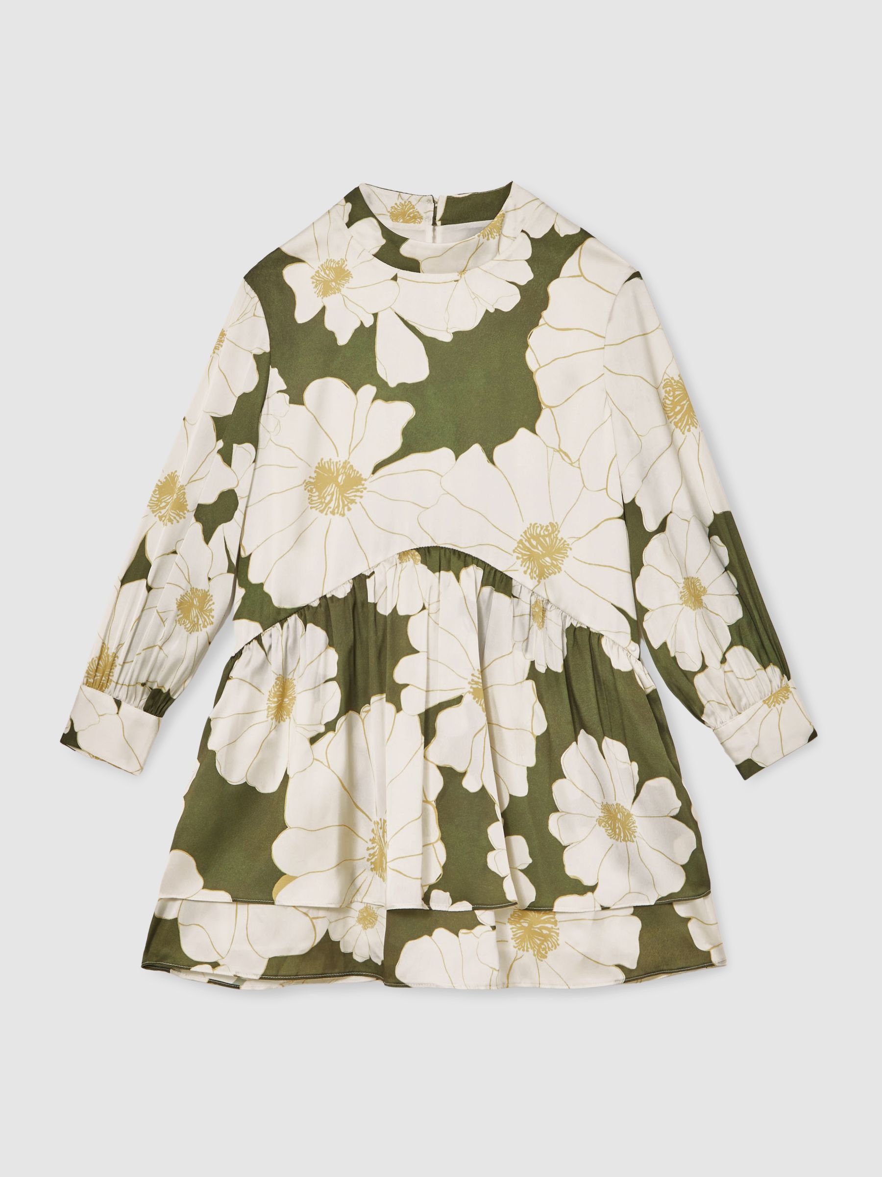 3-9 yrs Floral-Print Swing Dress in Green