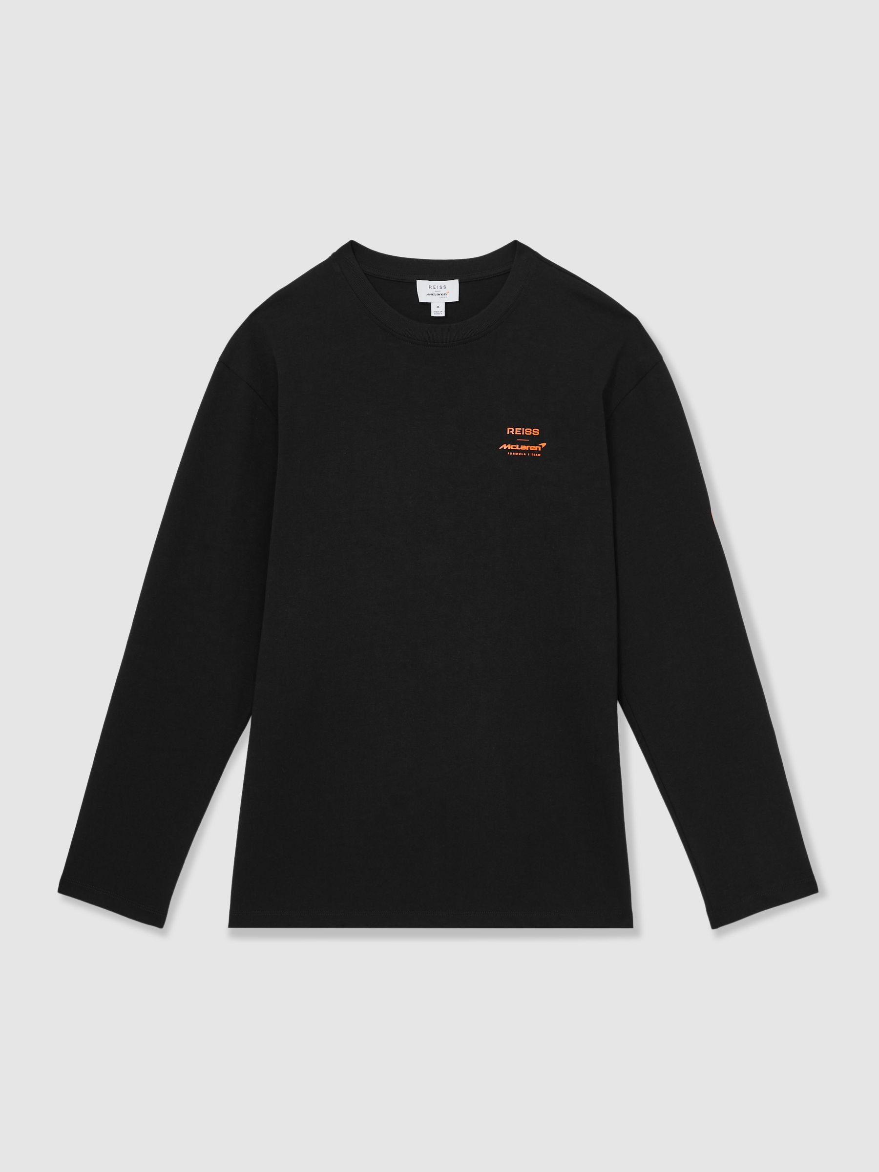 Unisex Fit McLaren F1 Team Tyre-Print T-Shirt in Black