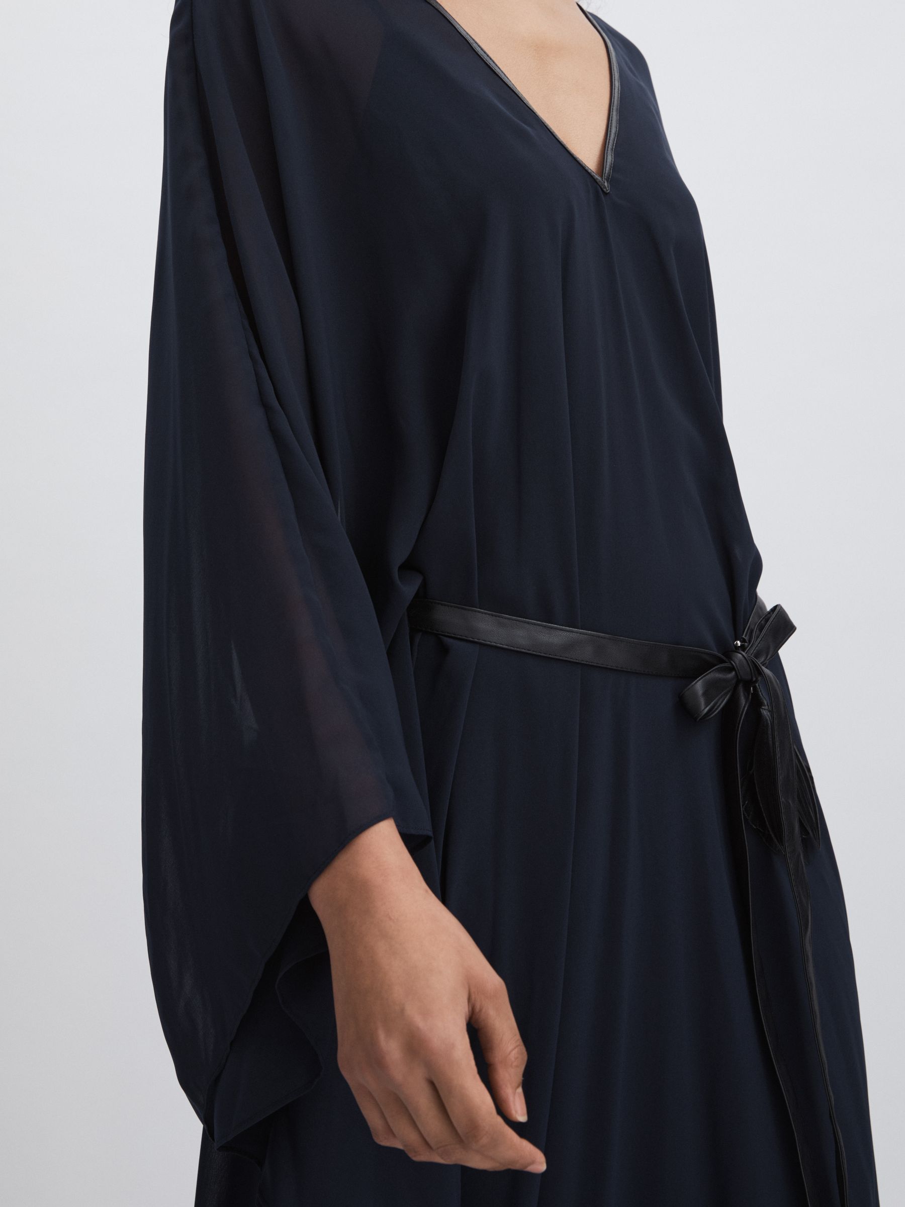Halston Bell Sleeve Maxi Dress in Dark Navy