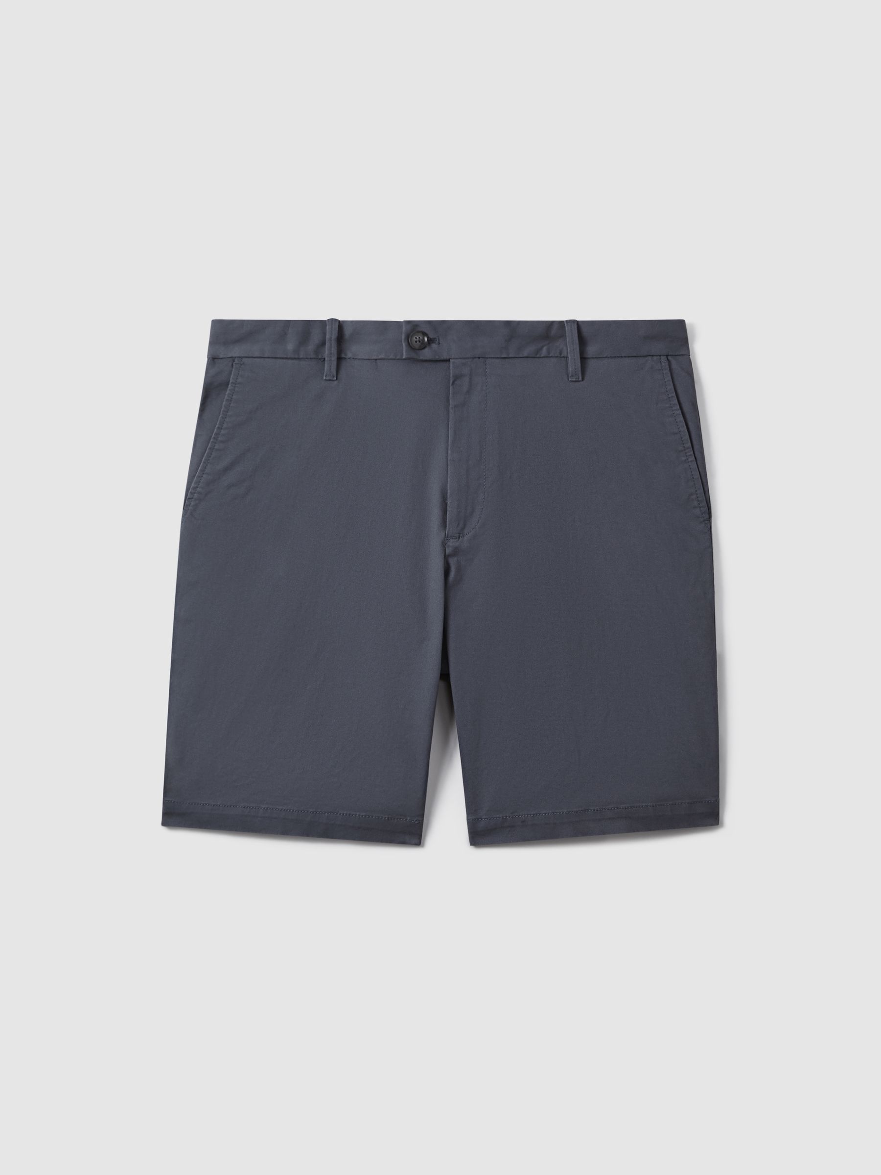 Cotton Chino Shorts with Stretch in Airforce Blue