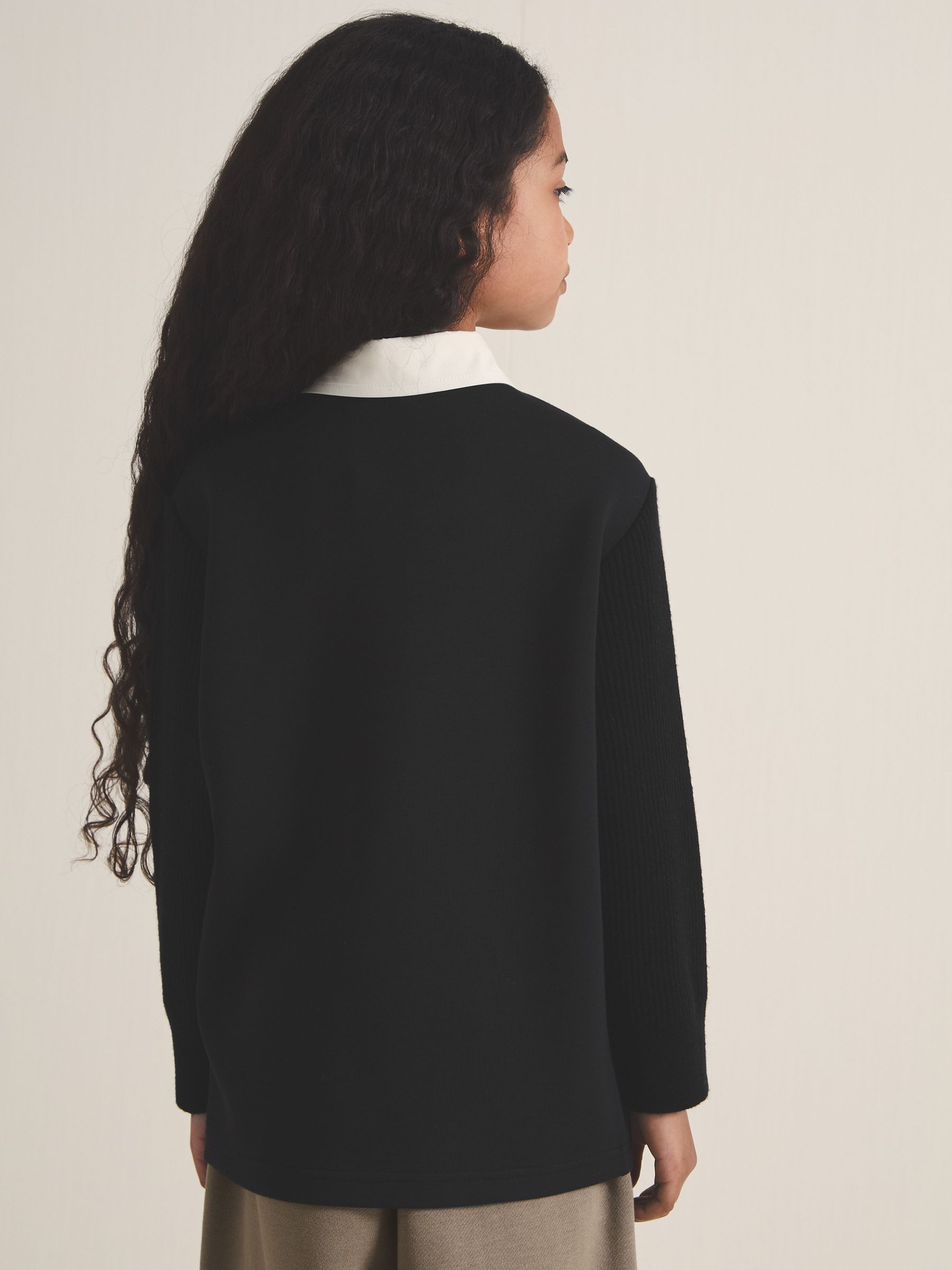 4-9 yrs Reiss | Les 100 Ciels Polo Sweatshirt in Black