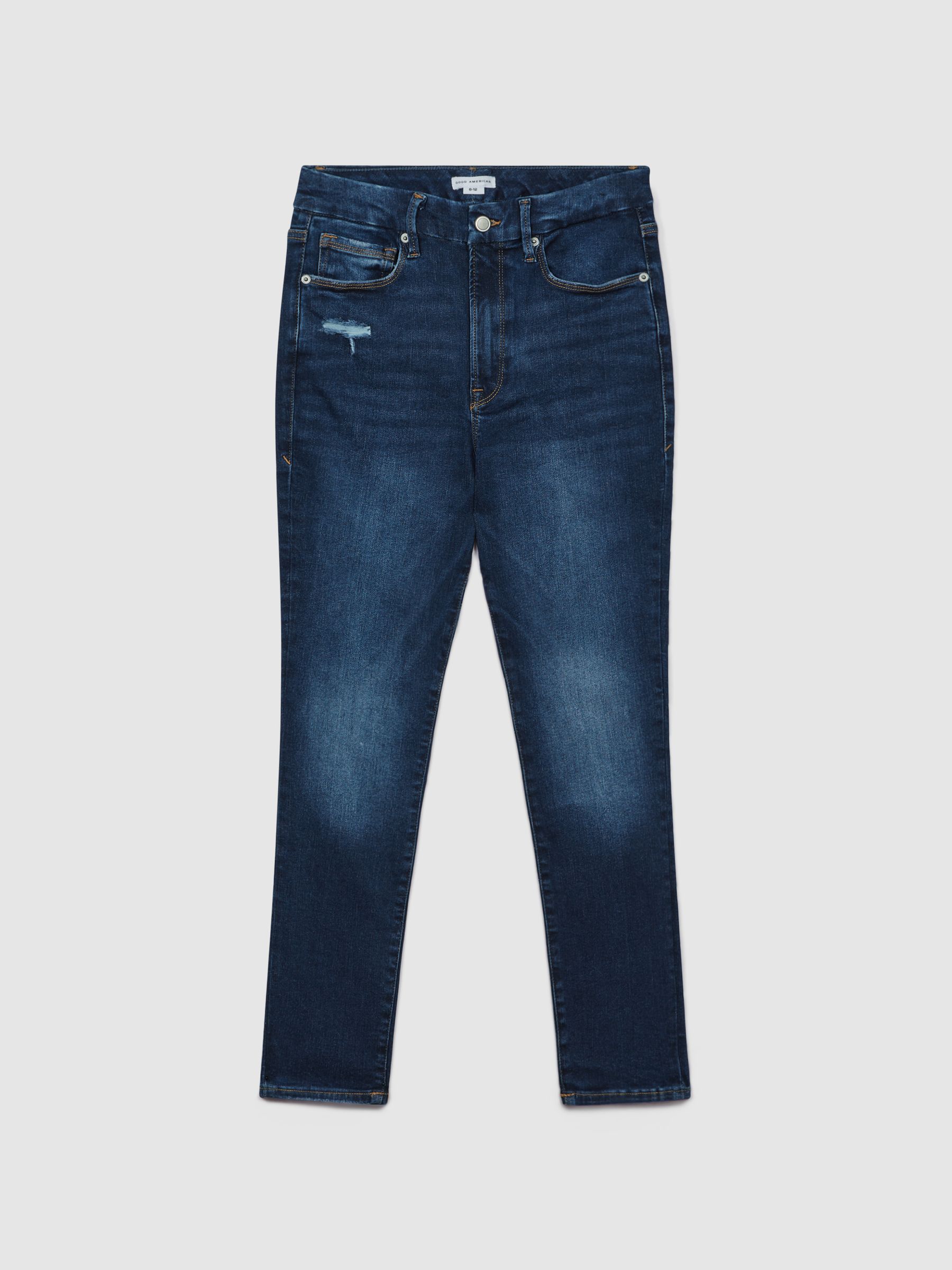 Good American Always Fits Cropped Skinny Jeans in Indigo