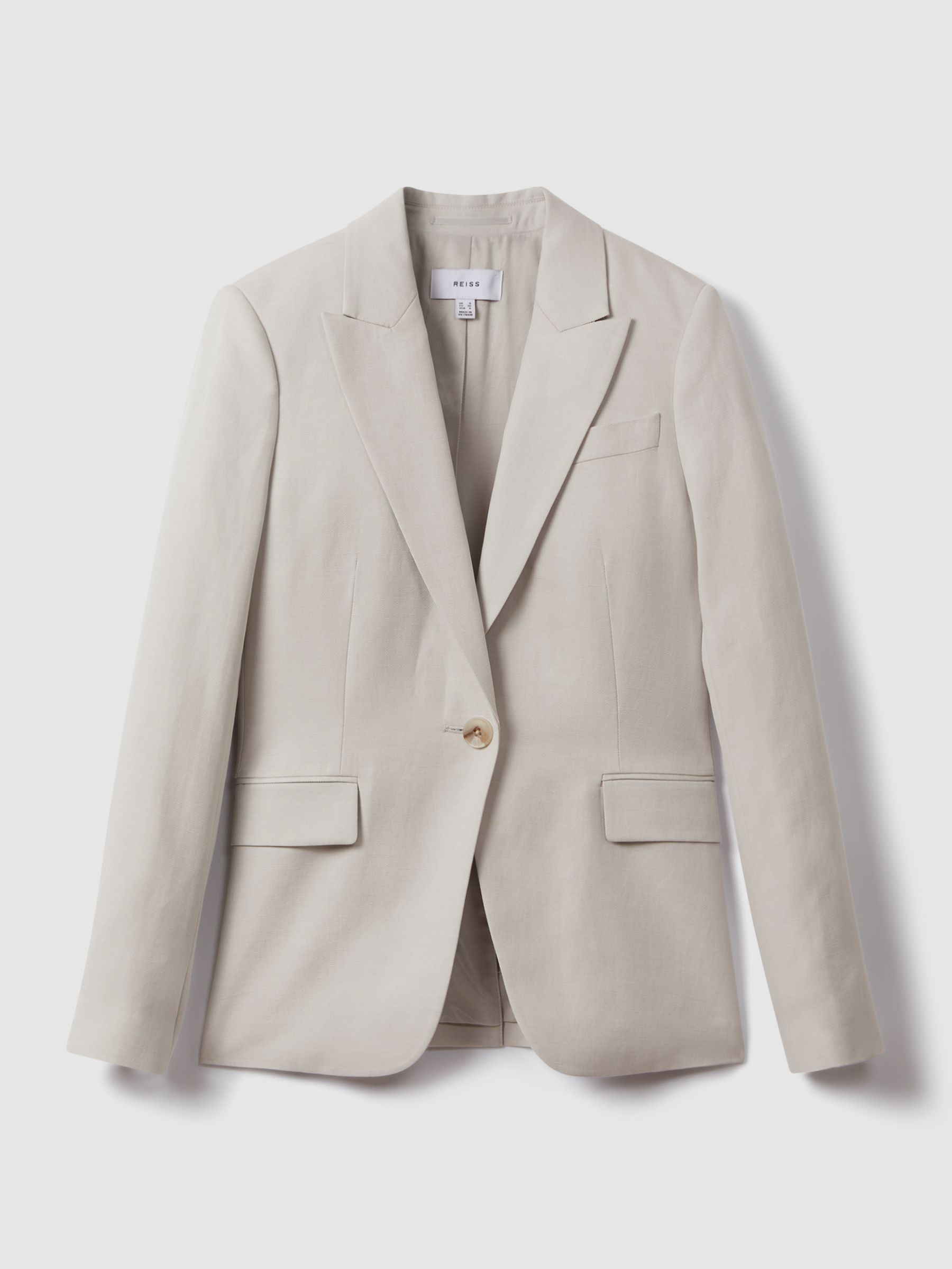 Single Breasted Suit Blazer with TENCEL? Fibers in Light Grey