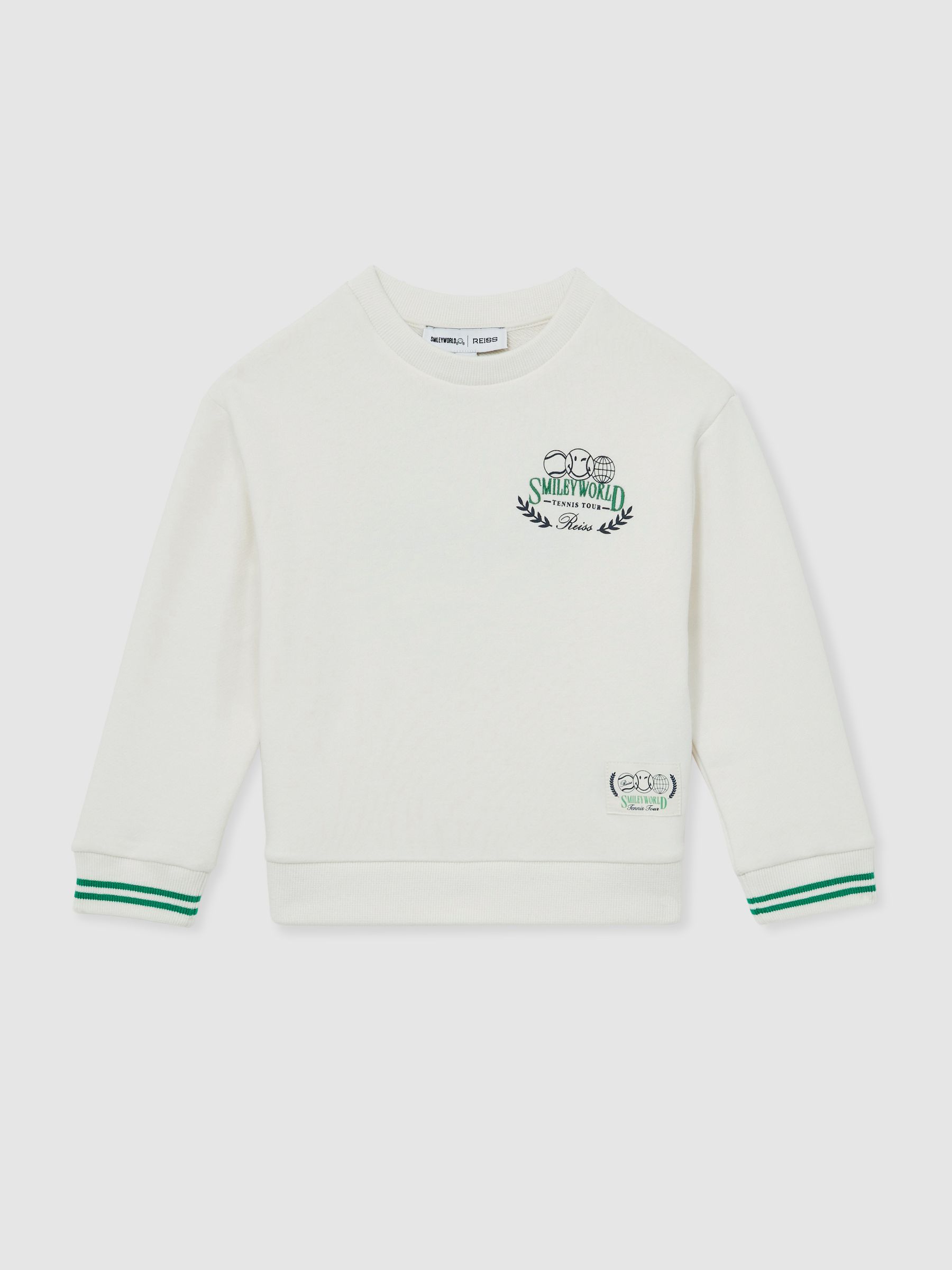 3-9 yrs SmileyWorld | Reiss Logo Sweatshirt Unisex Fit in White