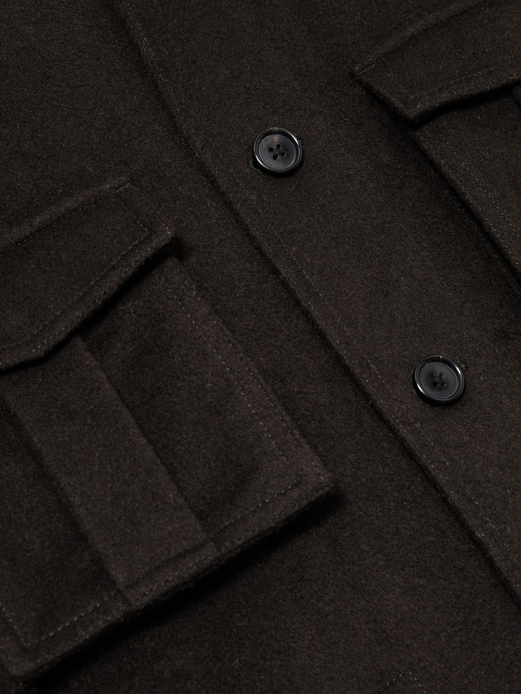 Atelier Felted-Cashmere Field Jacket in Chocolate Brown