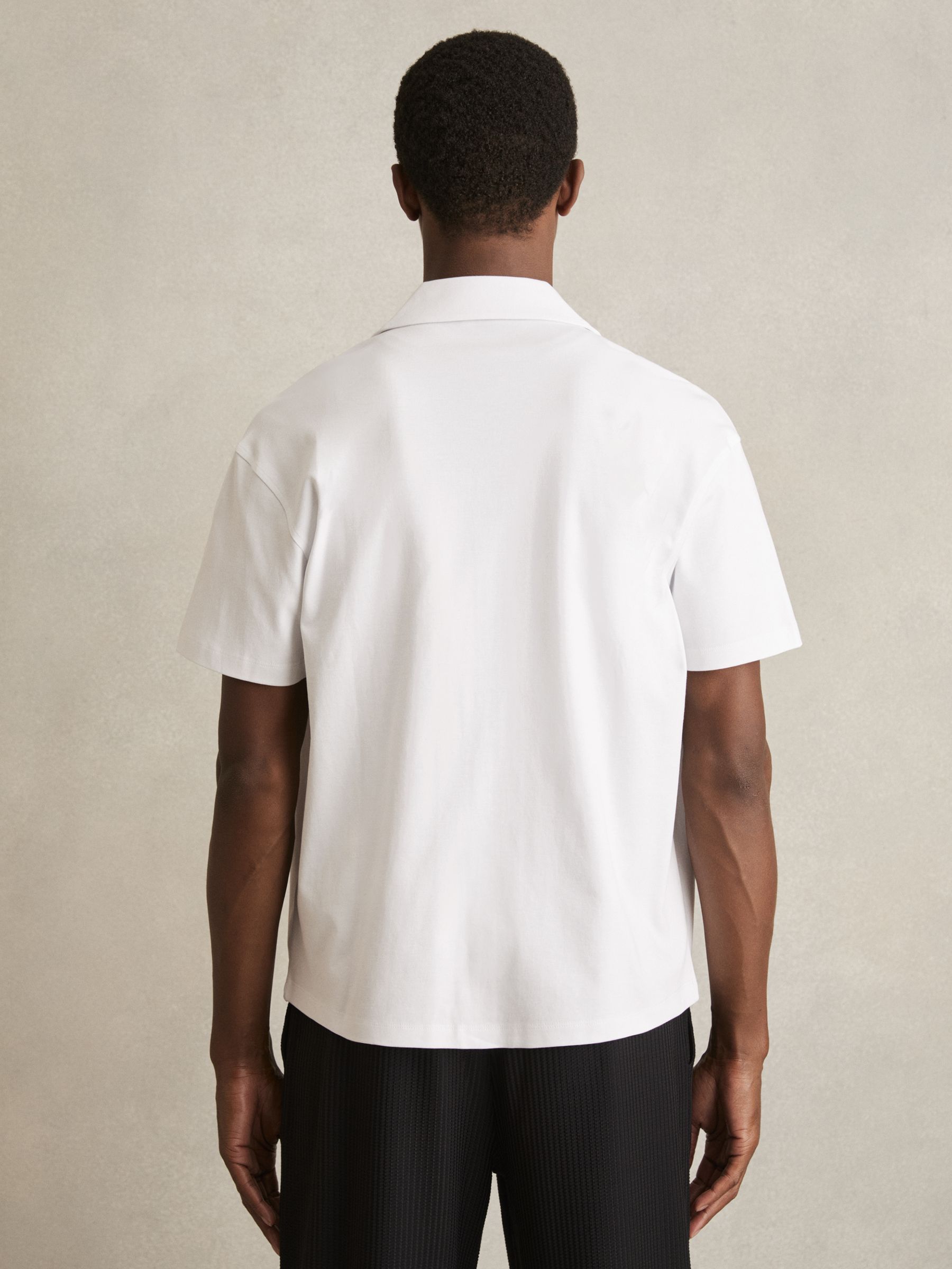 Cotton Floral Embroidered Shirt in White