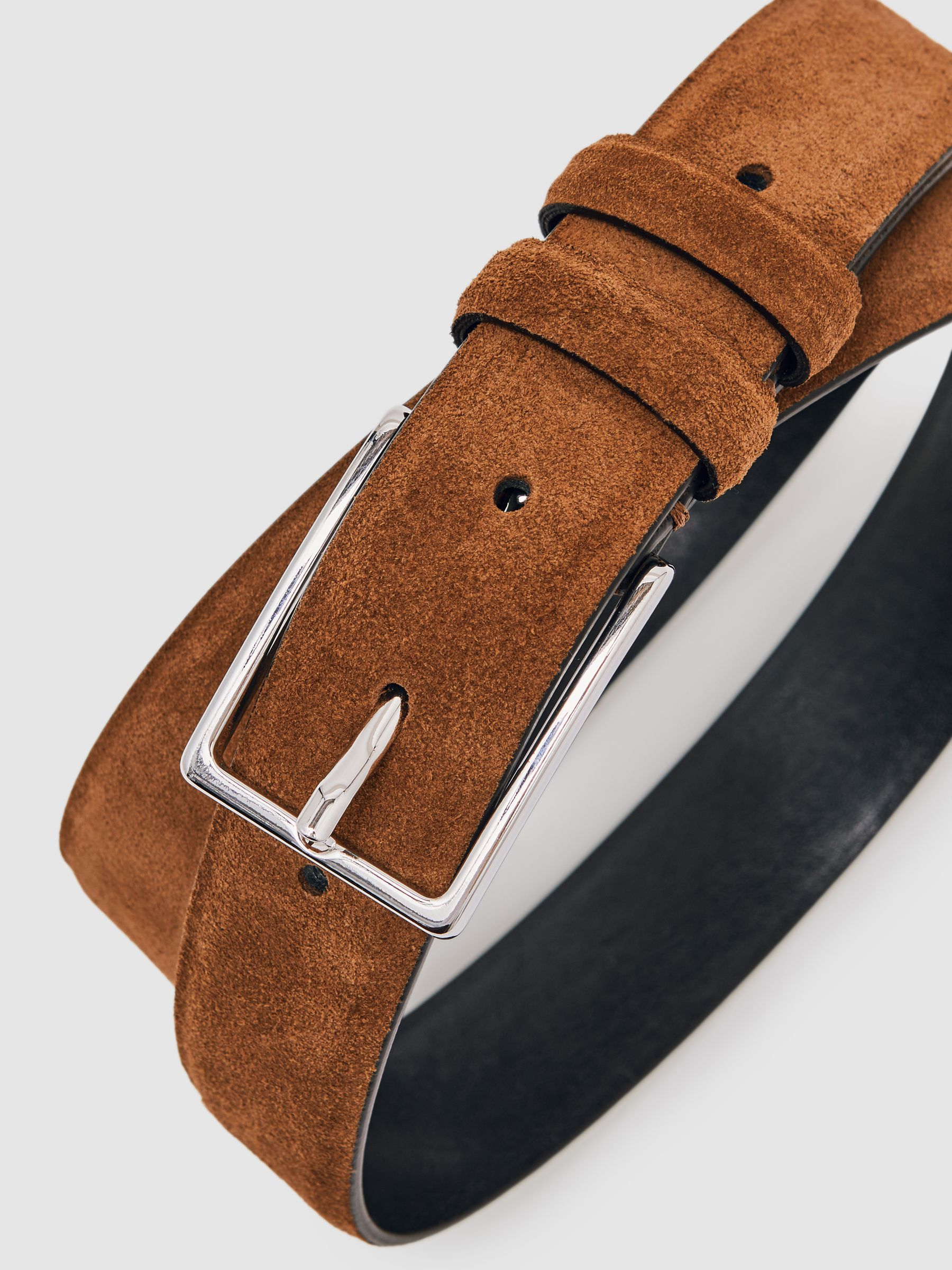 Suede Belt in Tobacco Brown