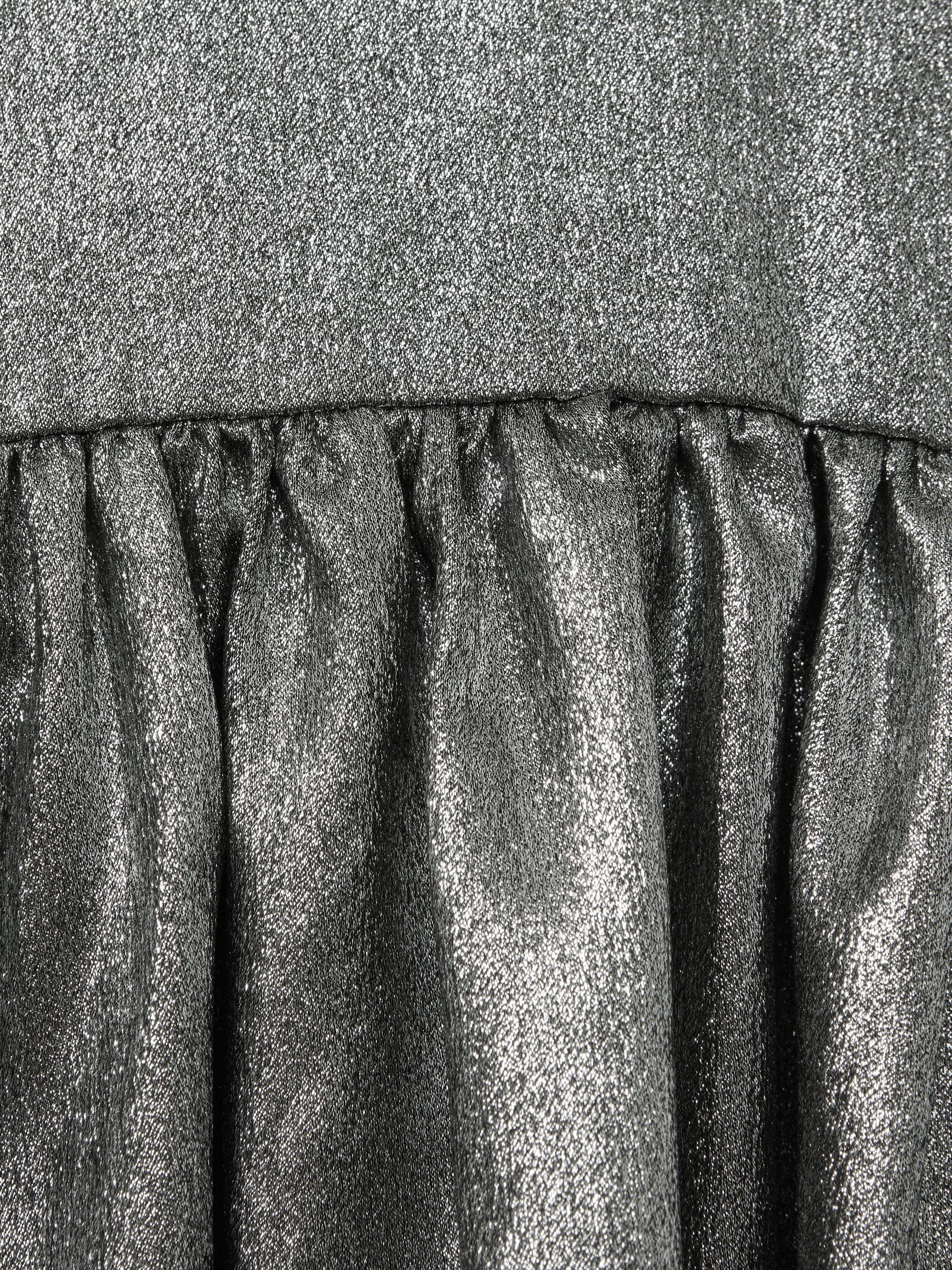 9-13 yrs Metallic Fit and Flare Dress in Silver