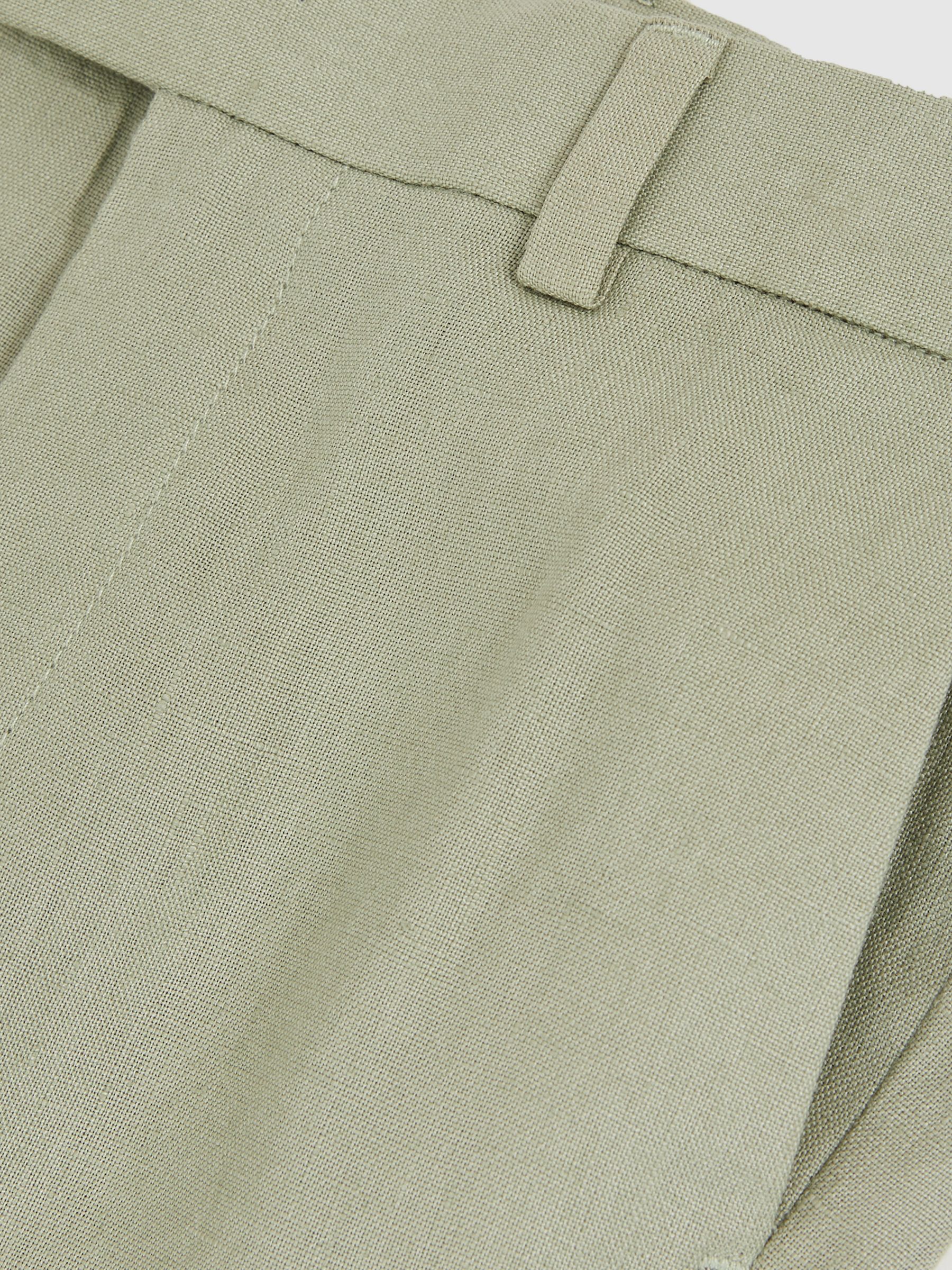 Linen Suit Shorts in Apple