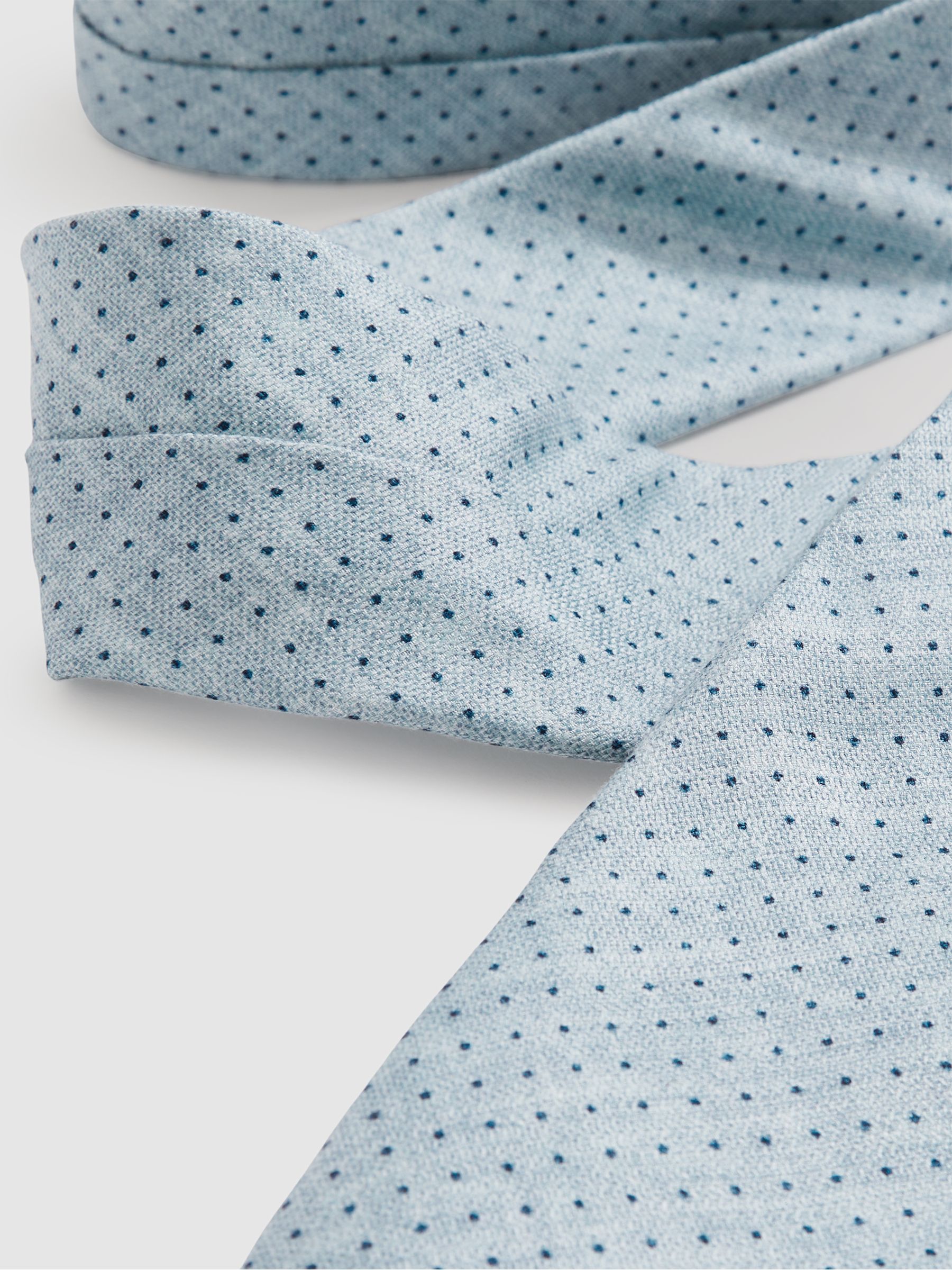 Silk Pin-Dot Tie in Soft Blue