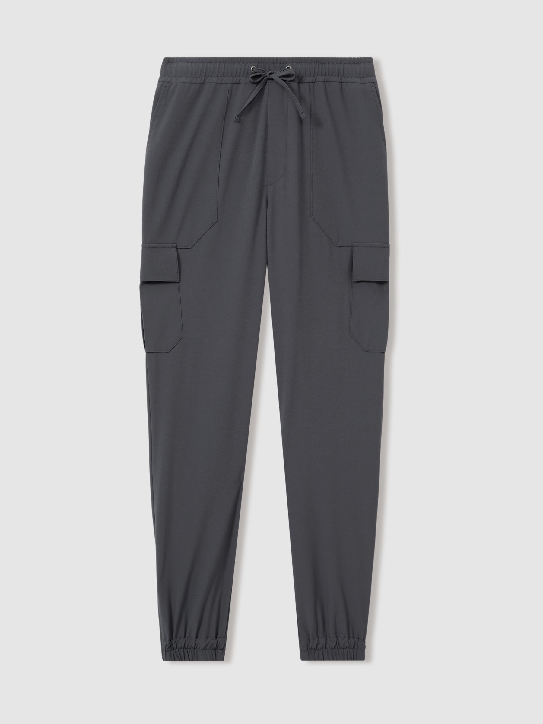 Elasticated Cargo Trousers in Airforce Blue