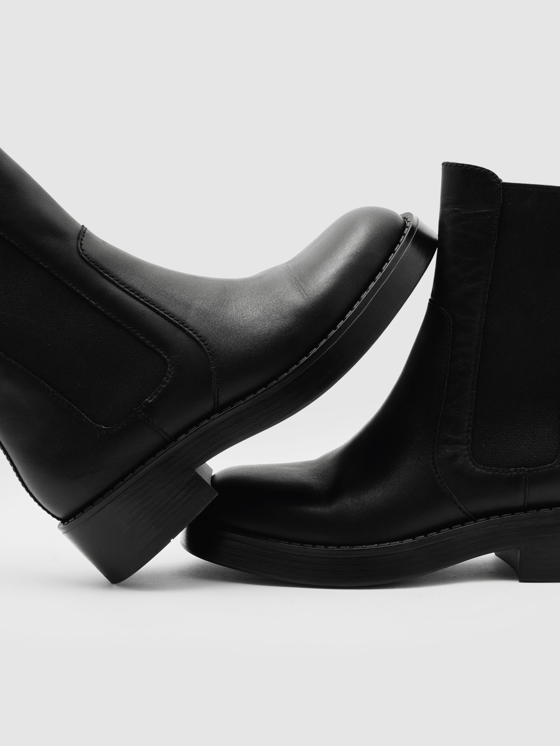 Leather Chelsea Boots in Black