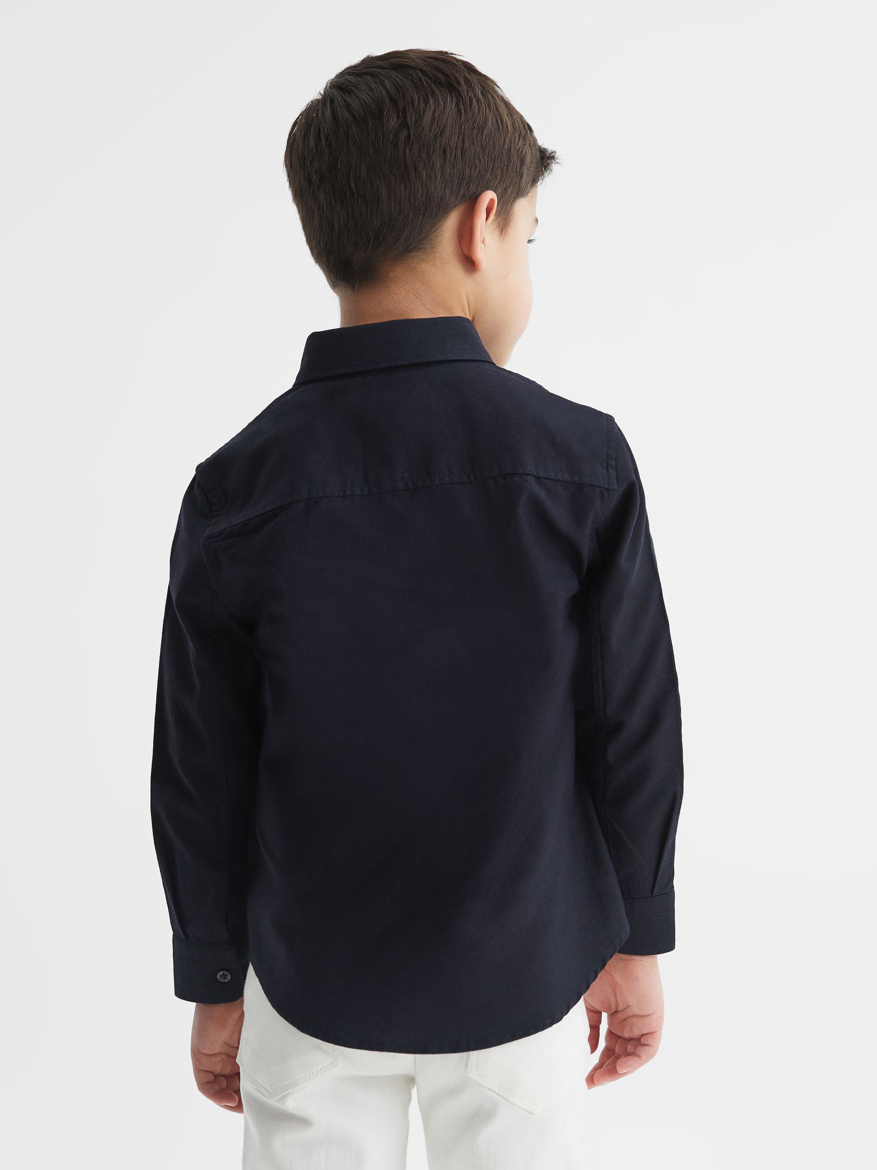Junior Button Down Oxford Shirt in Navy