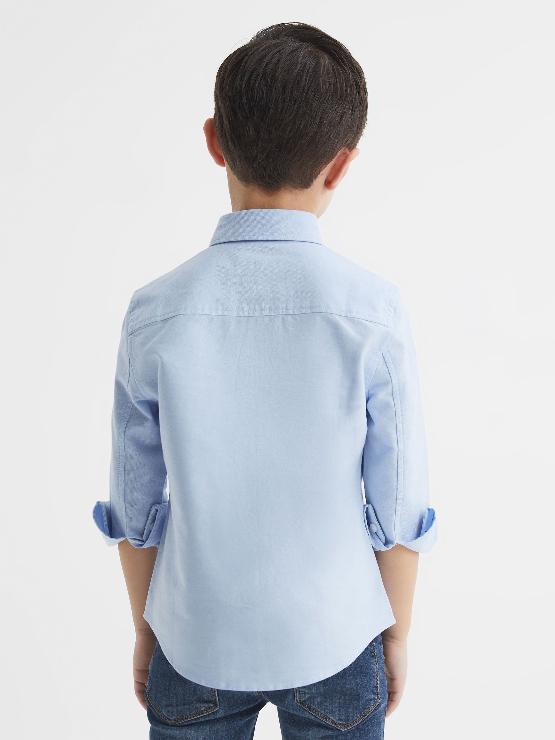 4-9 yrs Button Down Oxford Shirt in Soft Blue