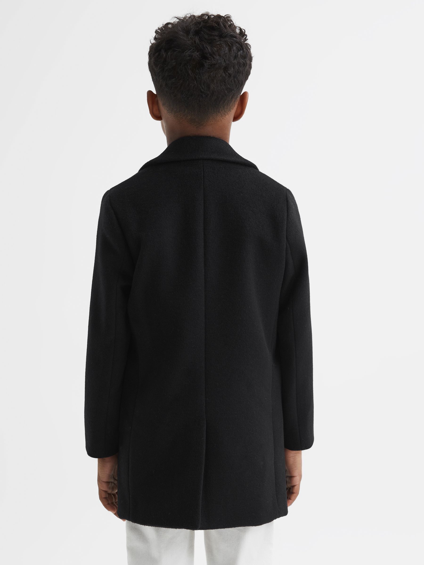 9-13 yrs Single Breasted Overcoat in Black