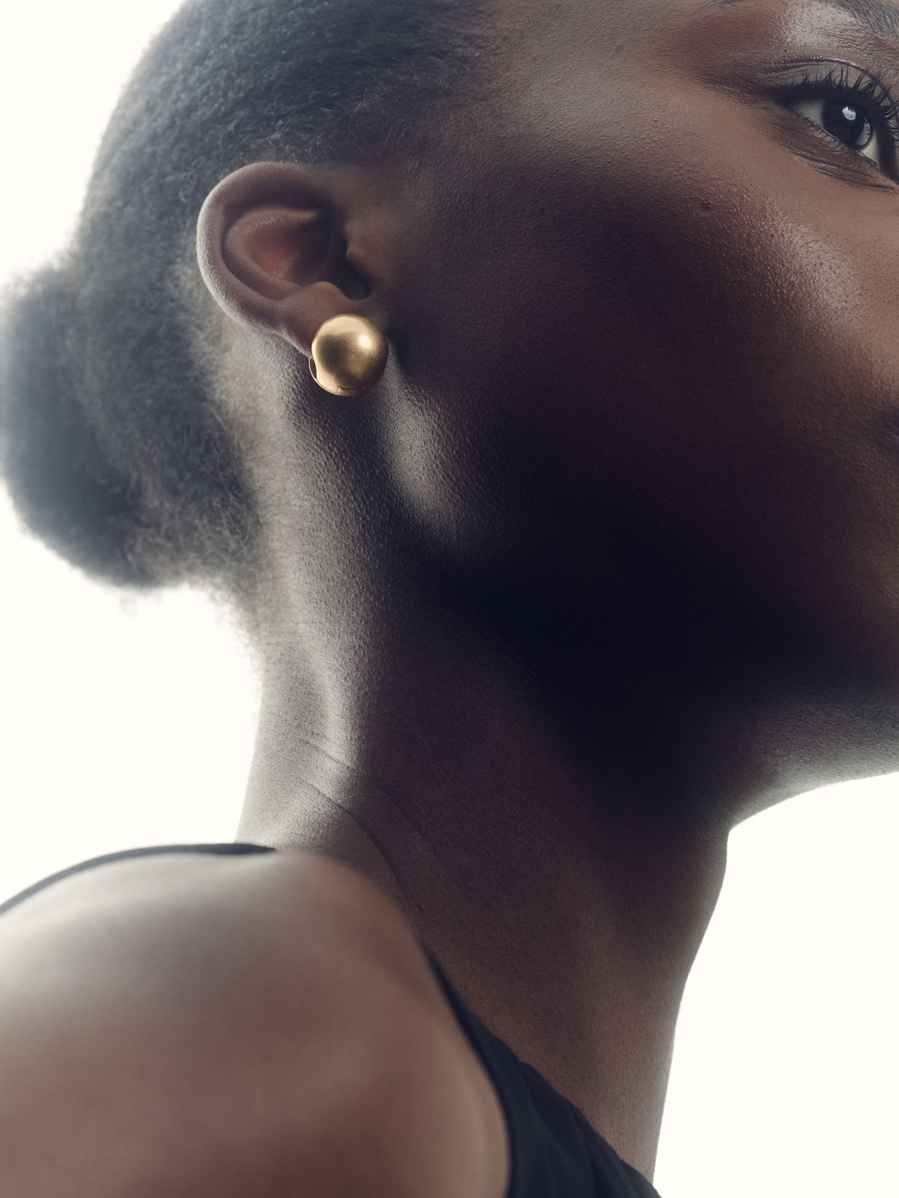 Polished Ball Huggie Earrings in Gold