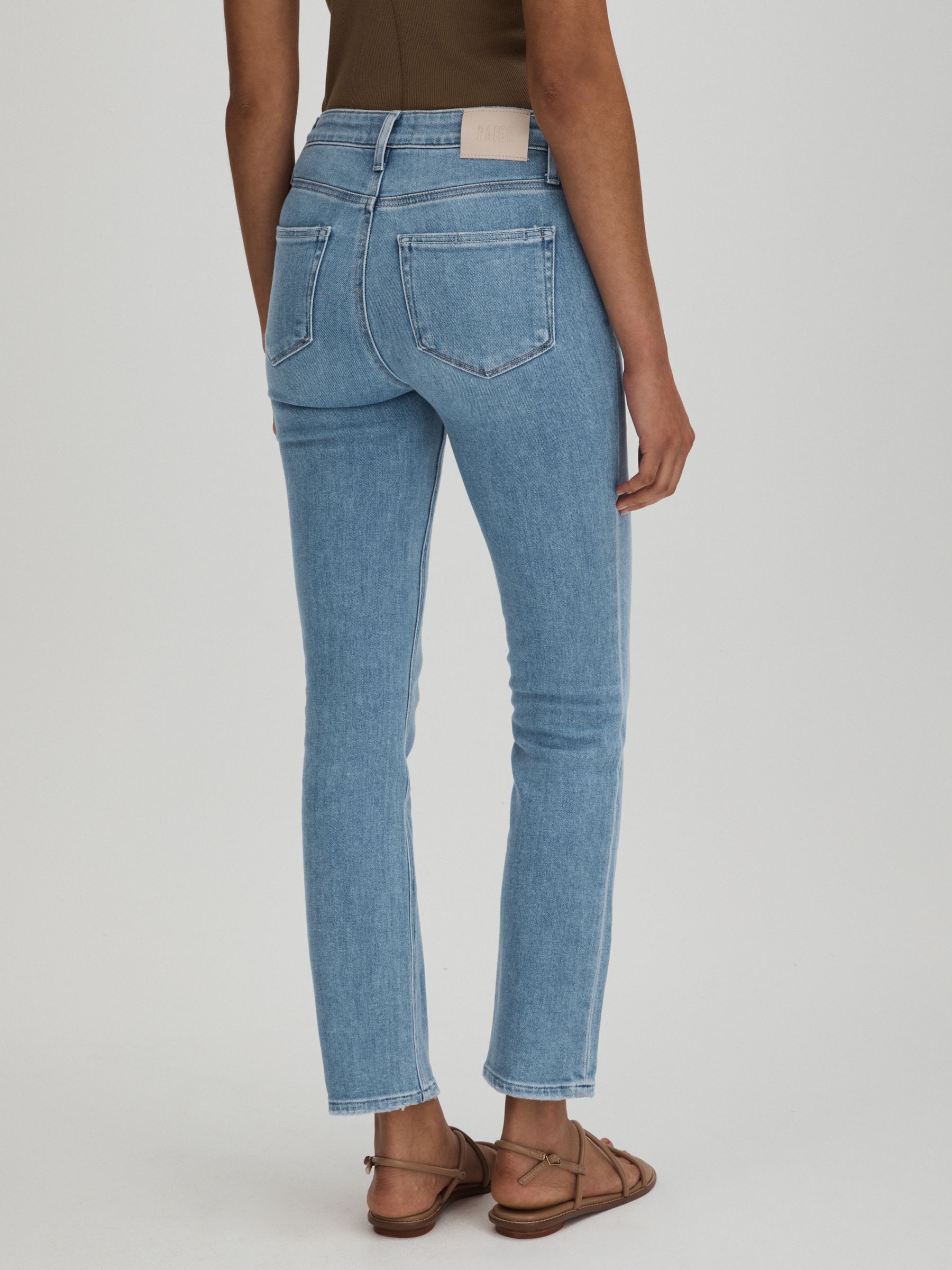 Paige High Rise Straight Leg Jeans in Canvases Blue