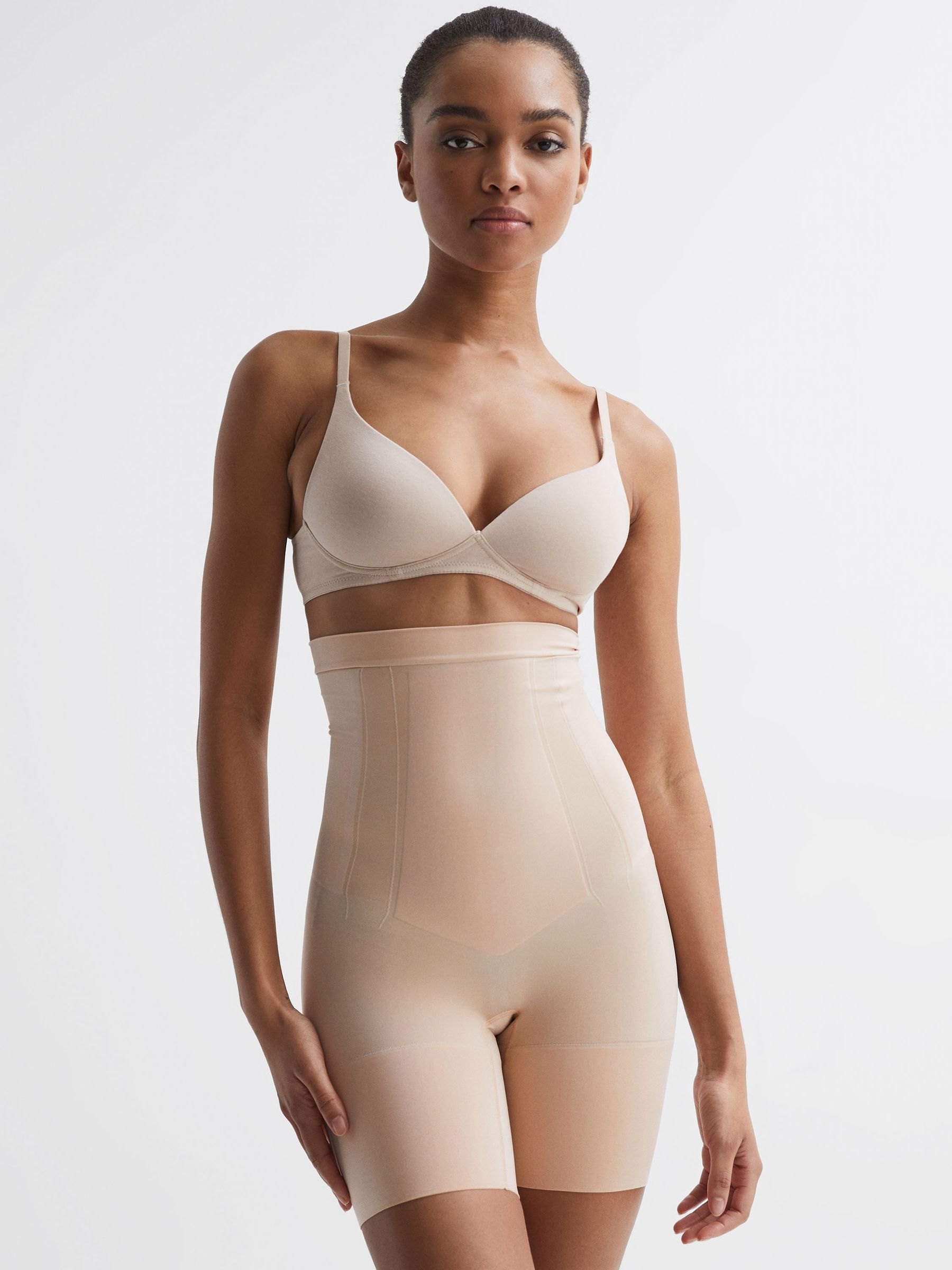Spanx Shapewear Super Firming High Rise Mid-Thigh Shorts in Nude