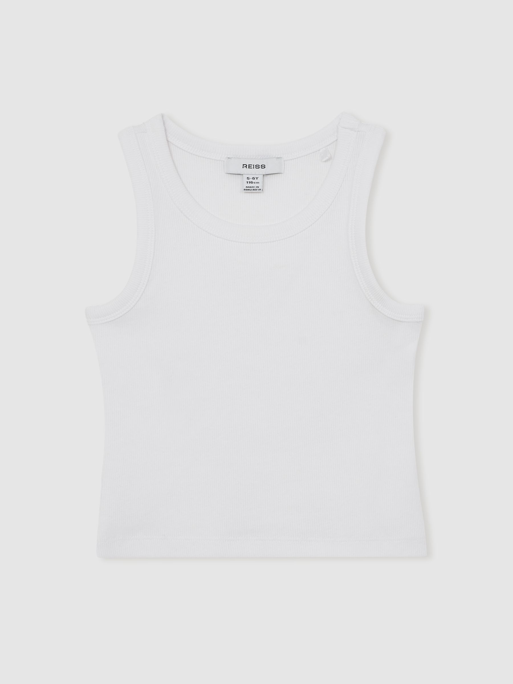 13-14 yrs Stretch-Cotton Ribbed Vest in Ivory