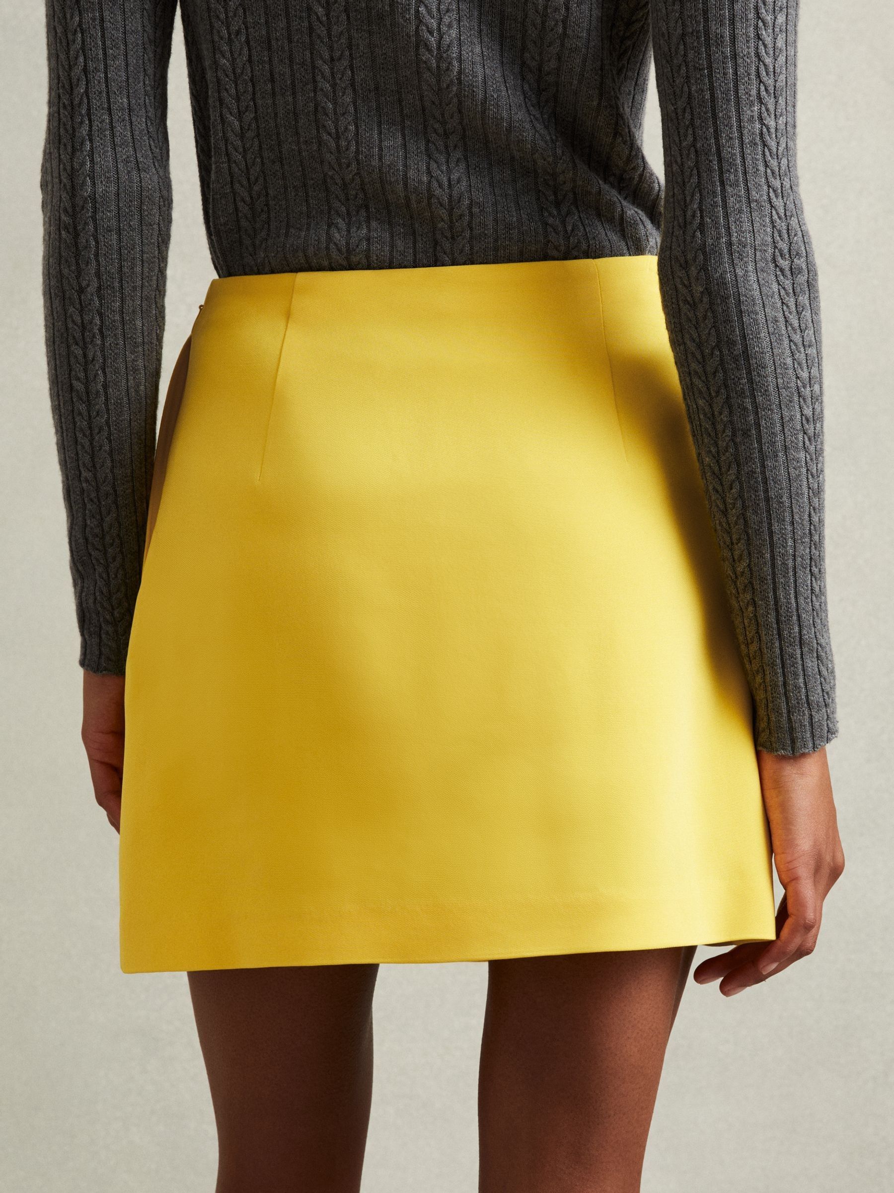 Cleo Yellow Cross-Over Mini Skirt