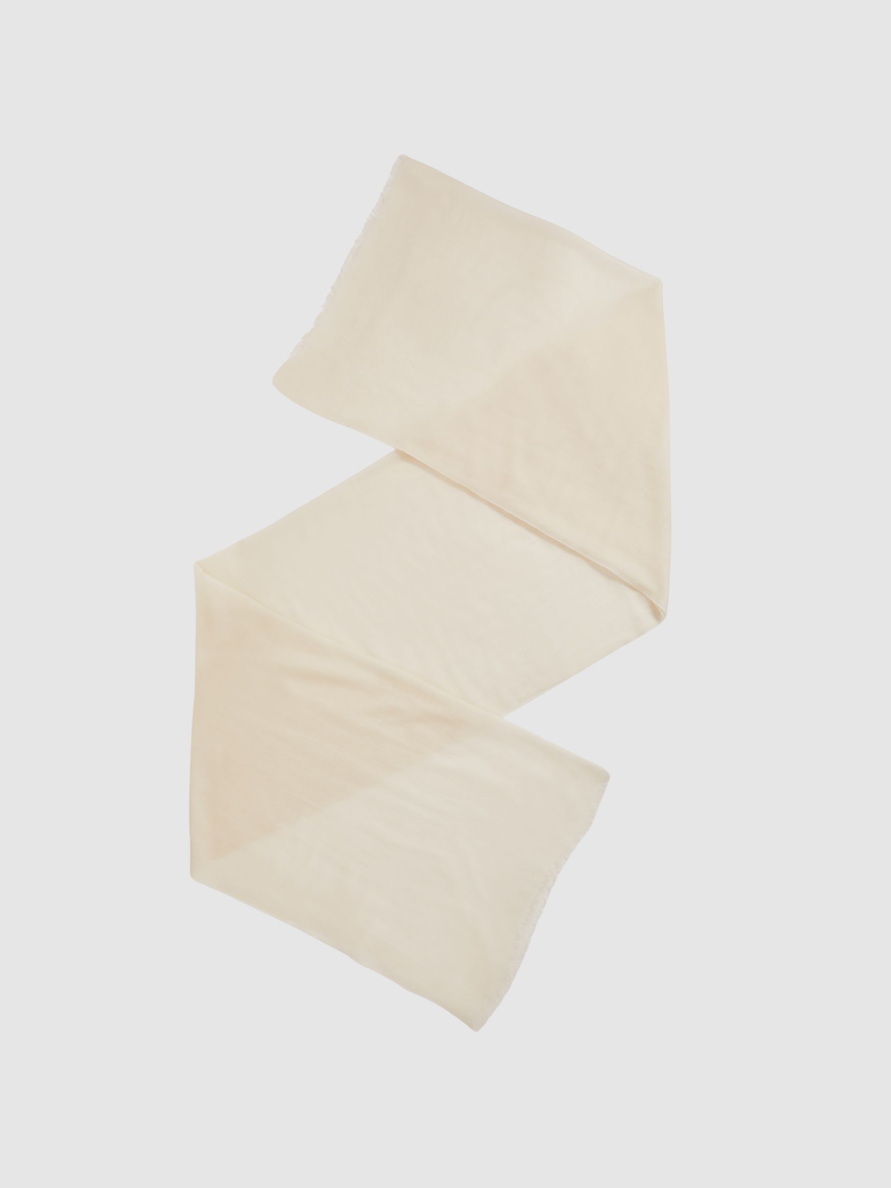 Wool-Cashmere Lightweight Scarf in Off White