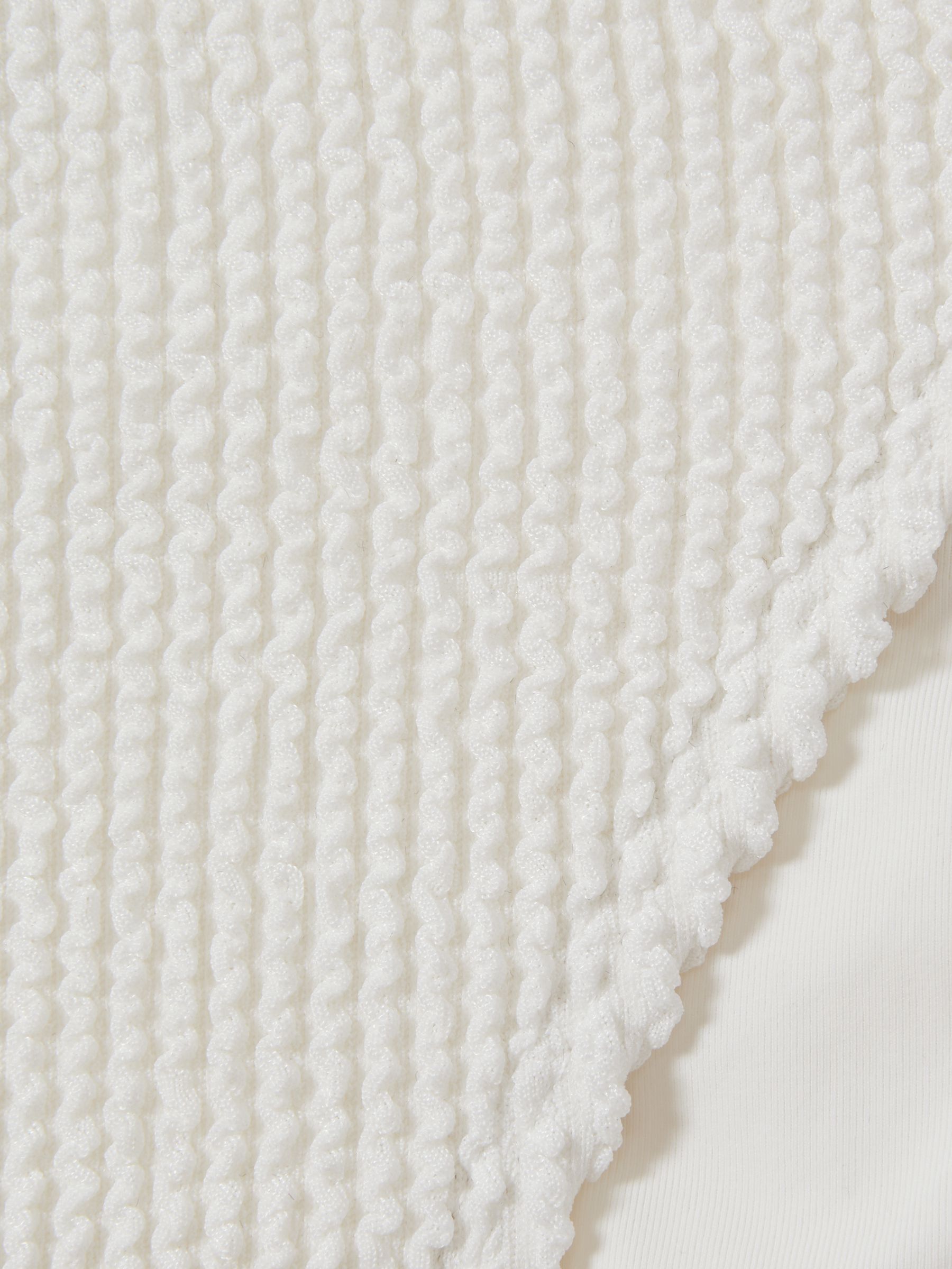 Good American Always Fits Textured Bikini Bottoms in Cloud White