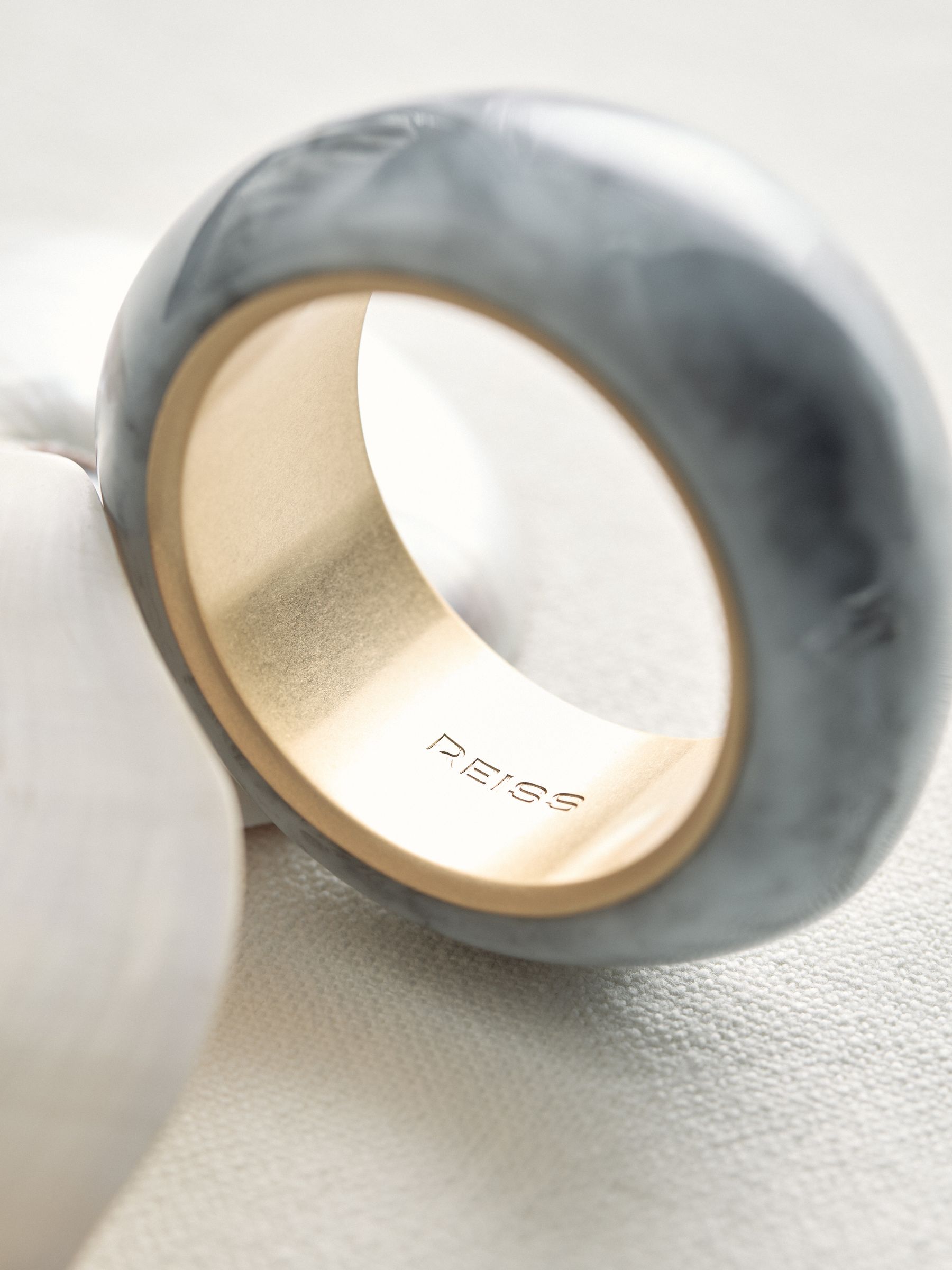 Curve Marble Bangle in Gold Tone