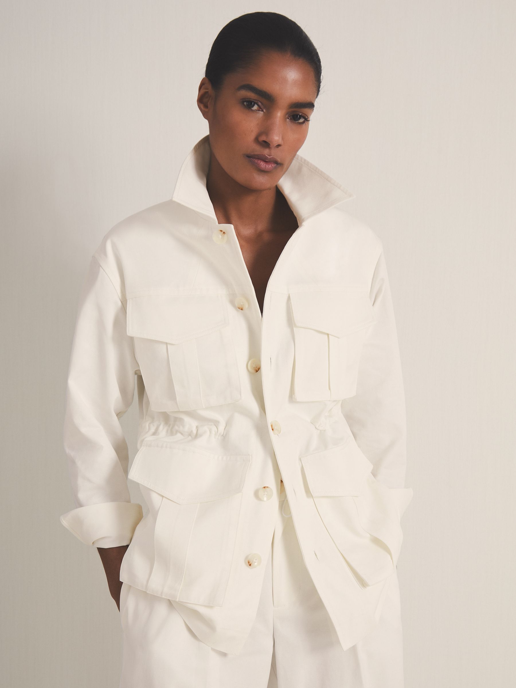 Reiss | Les 100 Ciels Utility Jacket in White