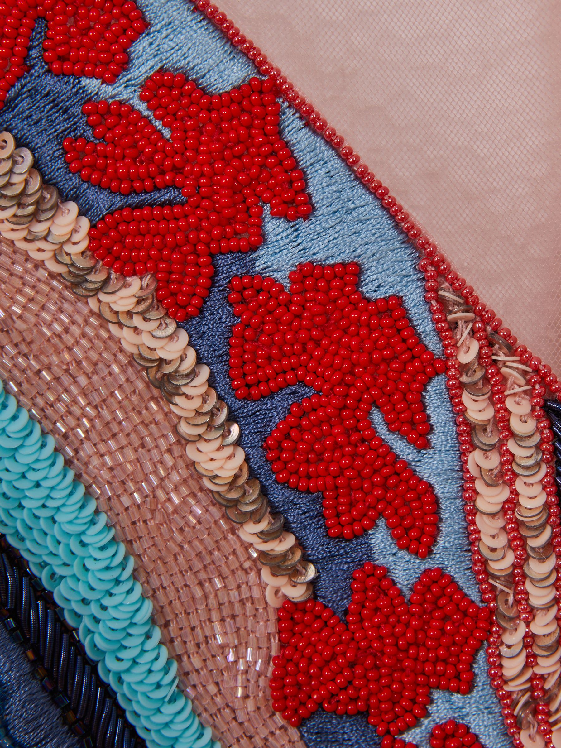 Raishma Embellished Textured Mini Dress in Pink Multi