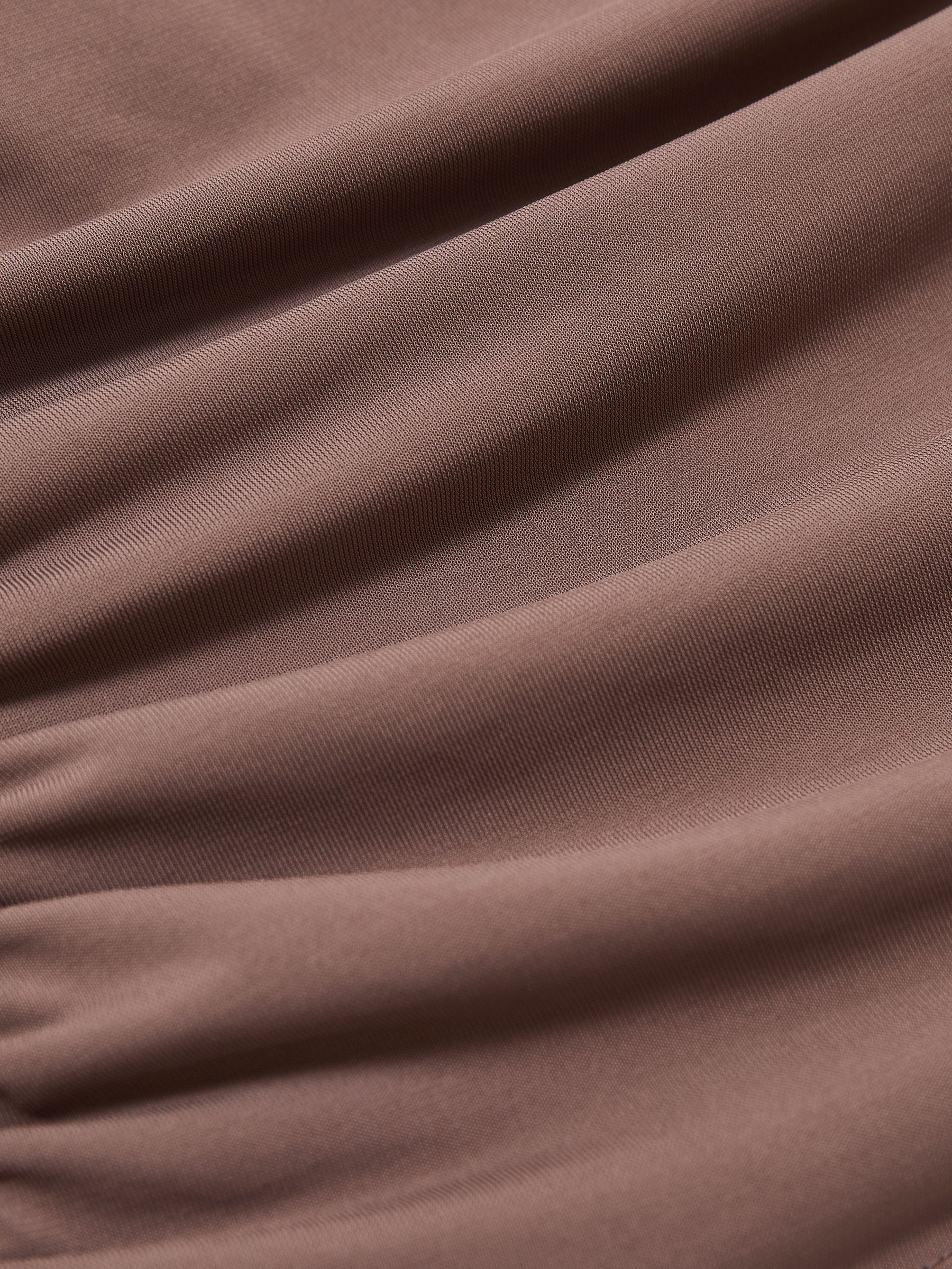 Ruched-Side Jersey Top in Mink