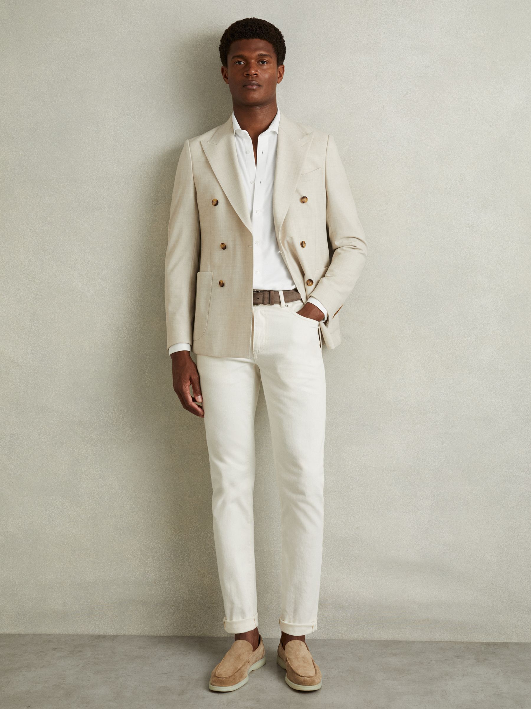 Modal Blend Cutaway Collar Shirt in White