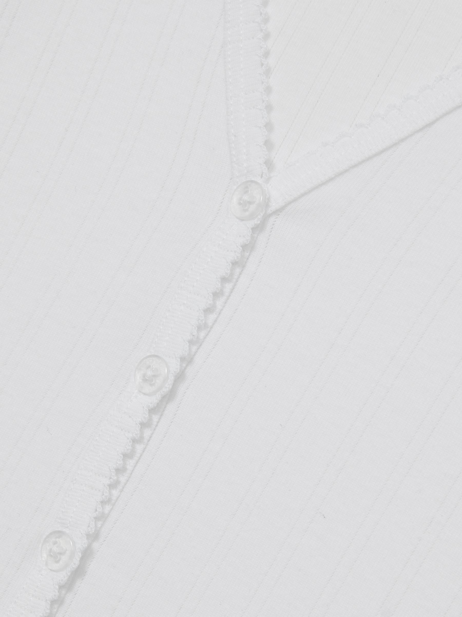 Good American Pointelle Cardigan in White