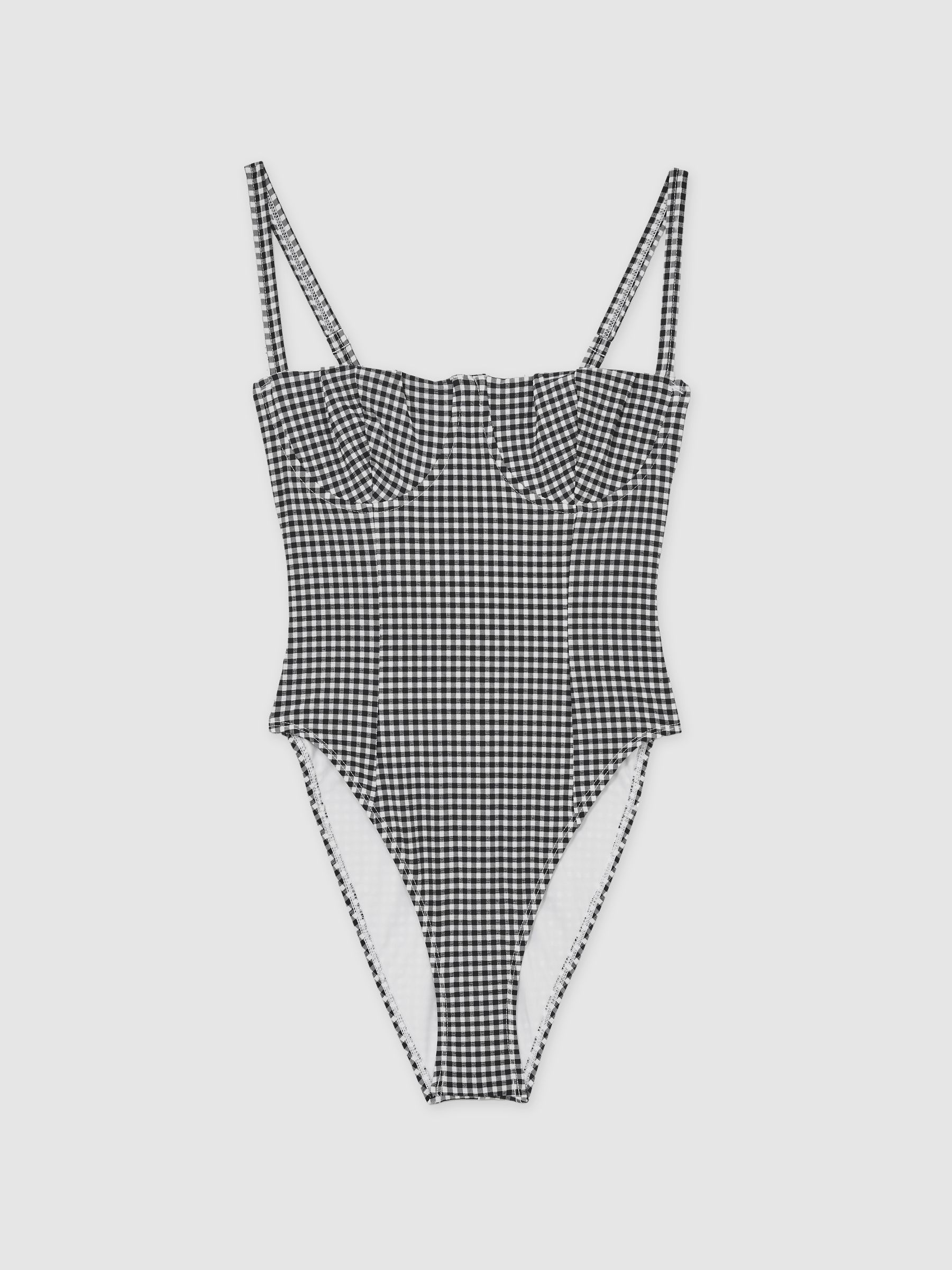 Good American Gingham Swimsuit in Black