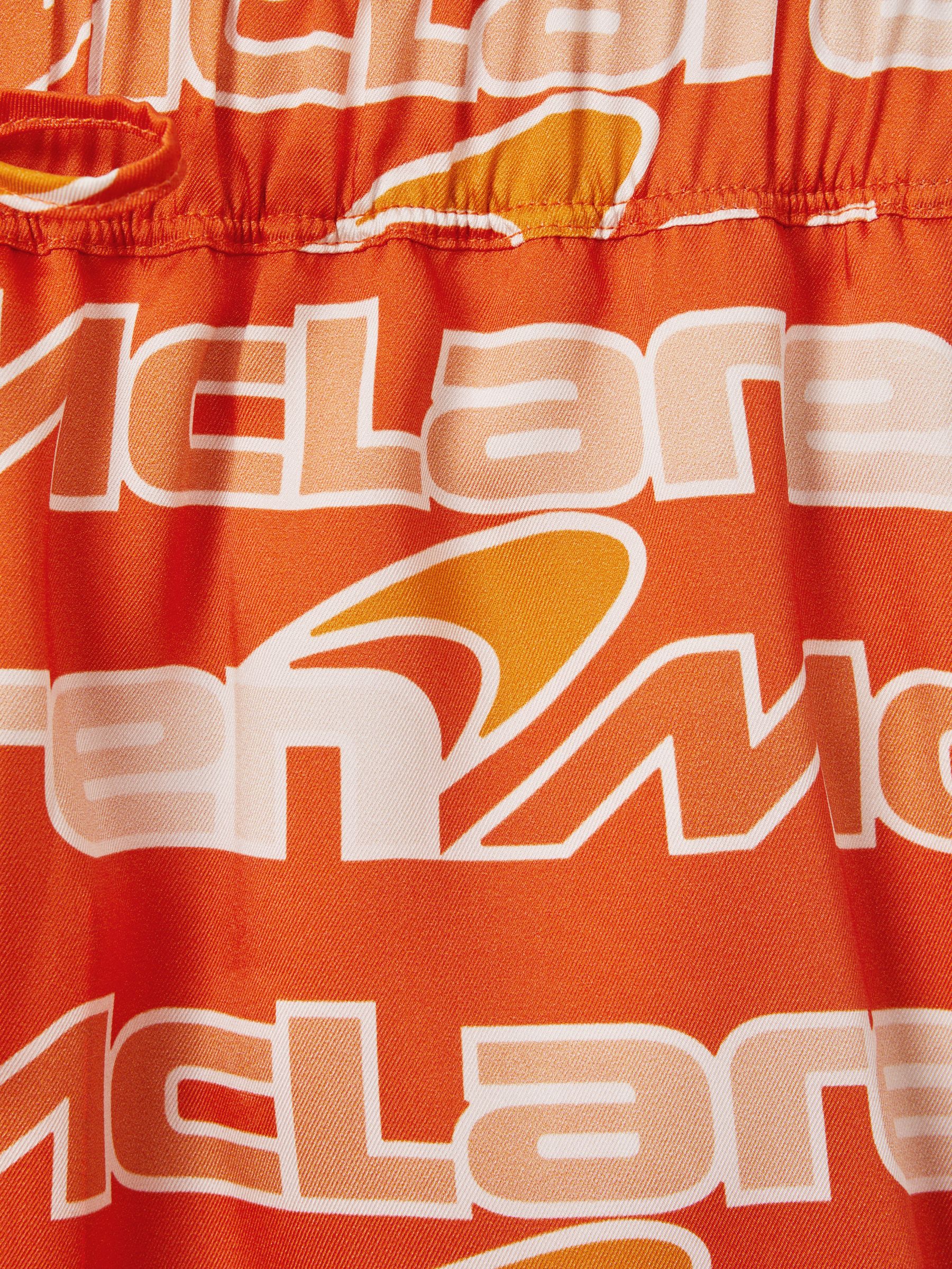 McLaren F1 Printed Drawstring Shorts in Papaya Multi