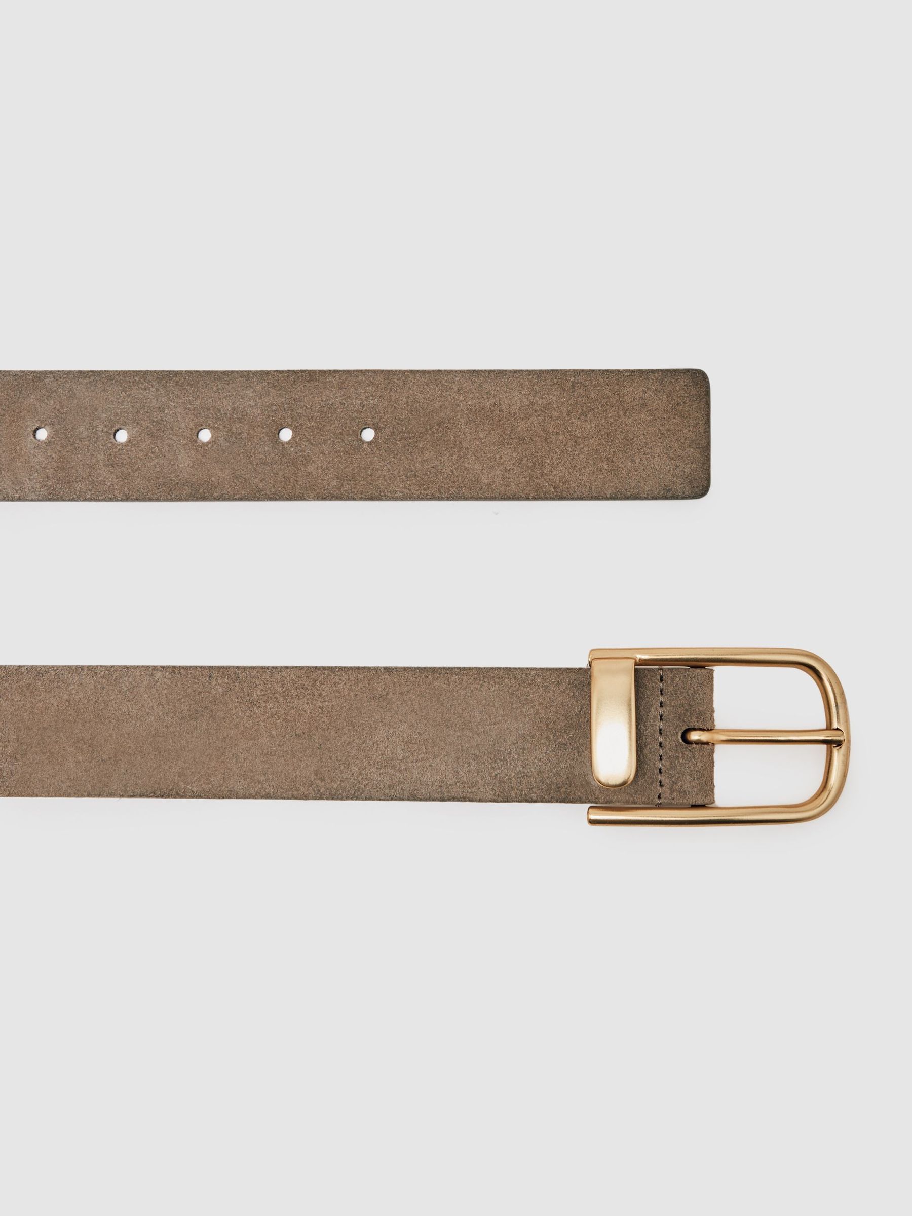 Suede Half Keeper Belt in Grey