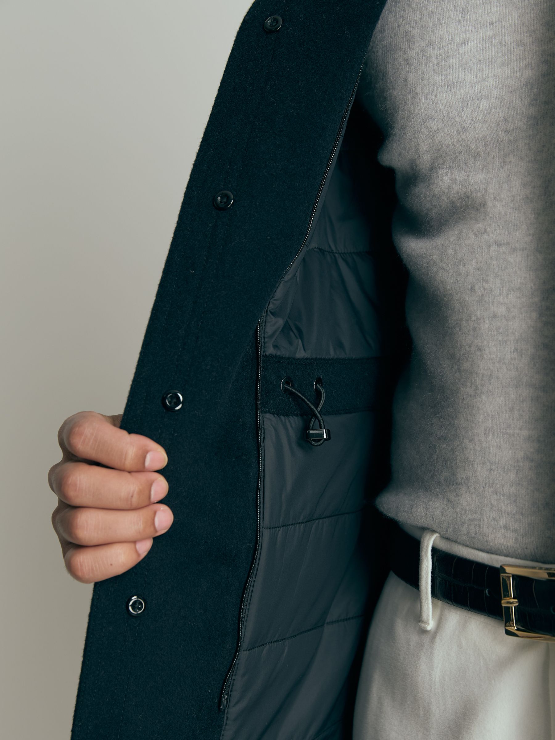 Atelier Felted-Cashmere Field Jacket in Navy