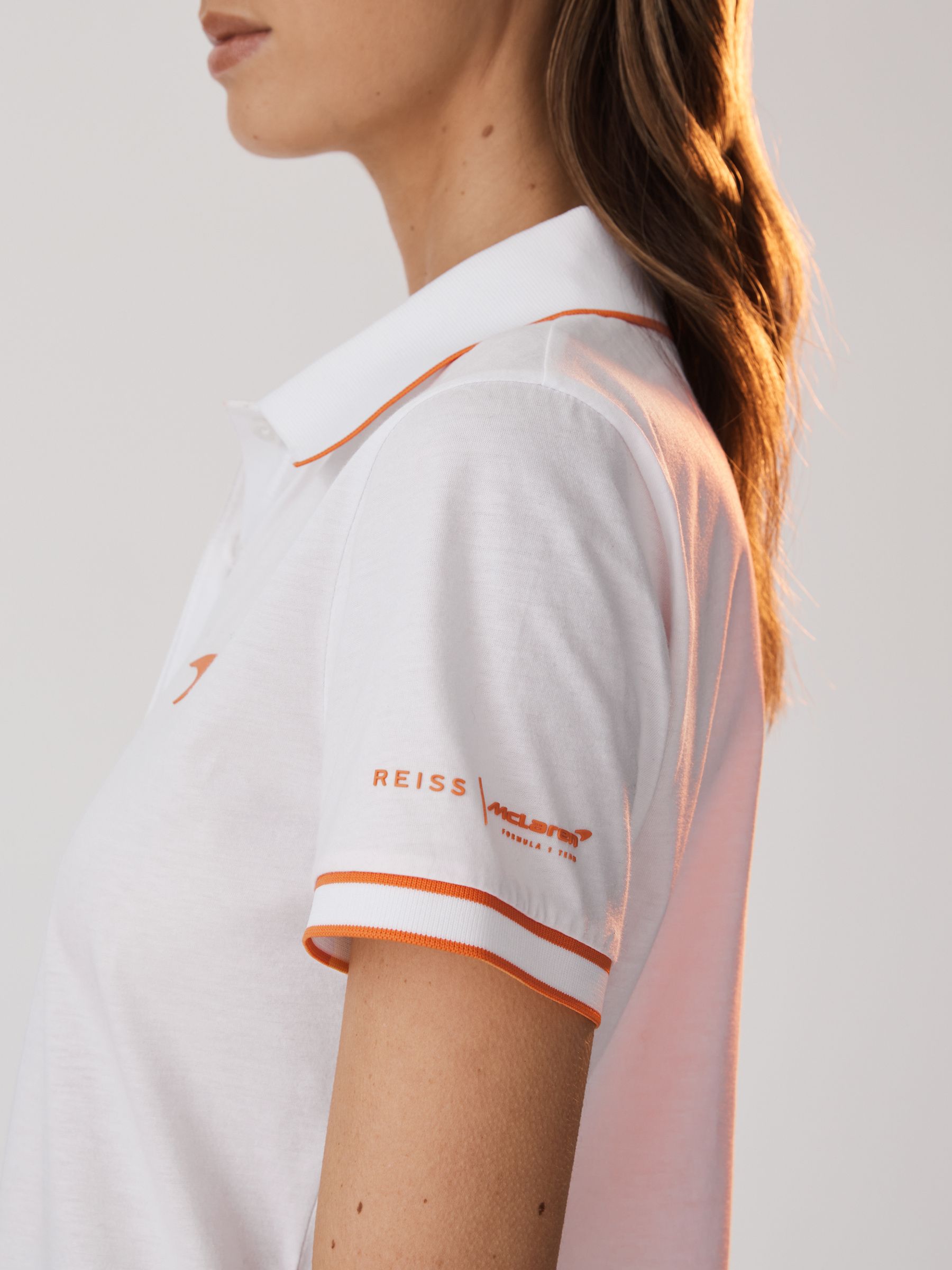 McLaren F1 Mercerised Cotton Polo Shirt in White