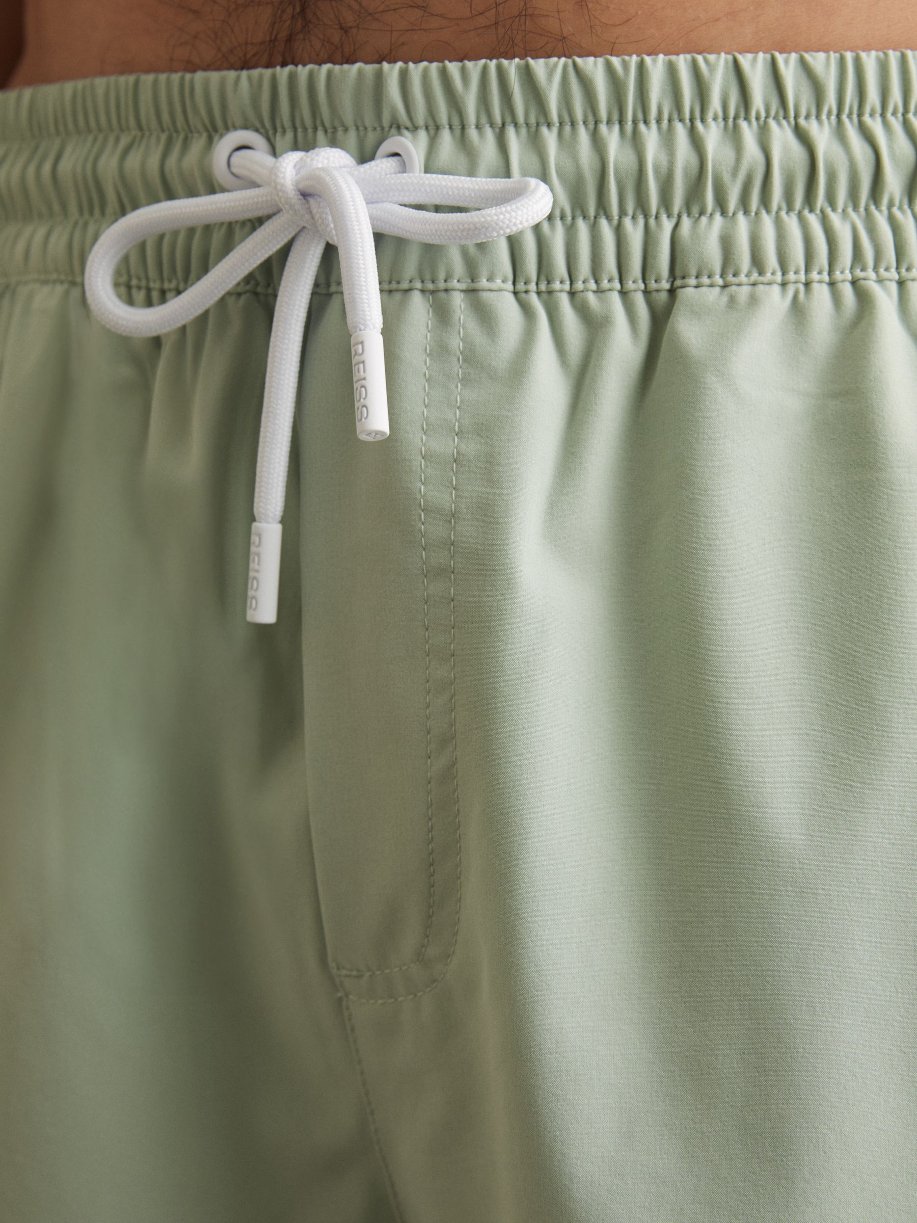 Drawstring Swim Shorts in Mint Green