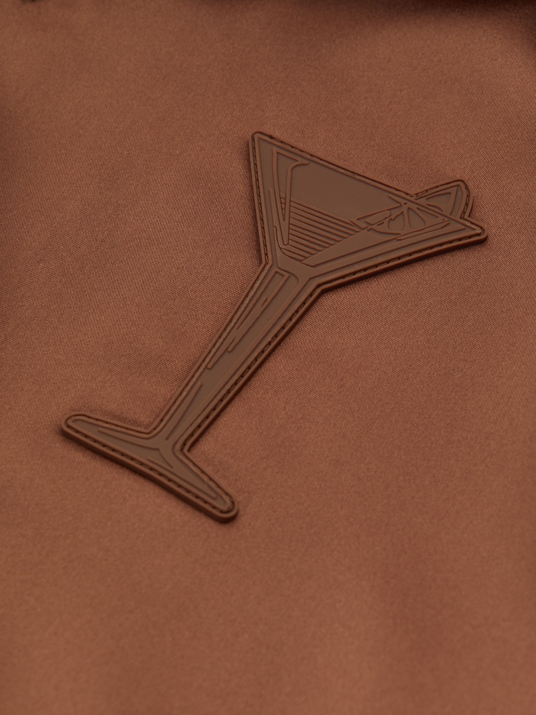 Noto Tobacco/Ecru Ché Satin Effect Colourblock Cuban Collar Shirt