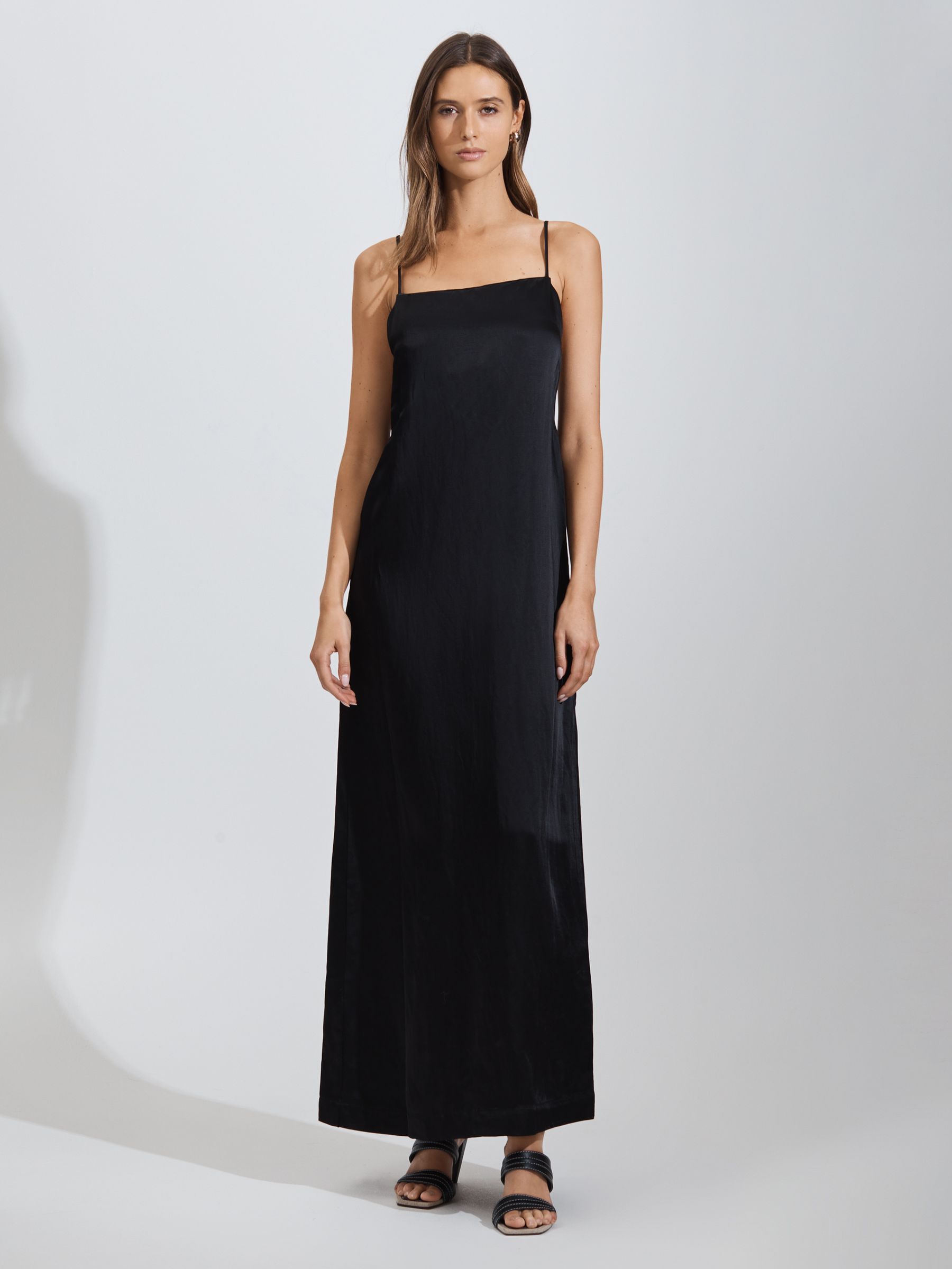 Bondi Born Linen Blend Maxi Dress in Black