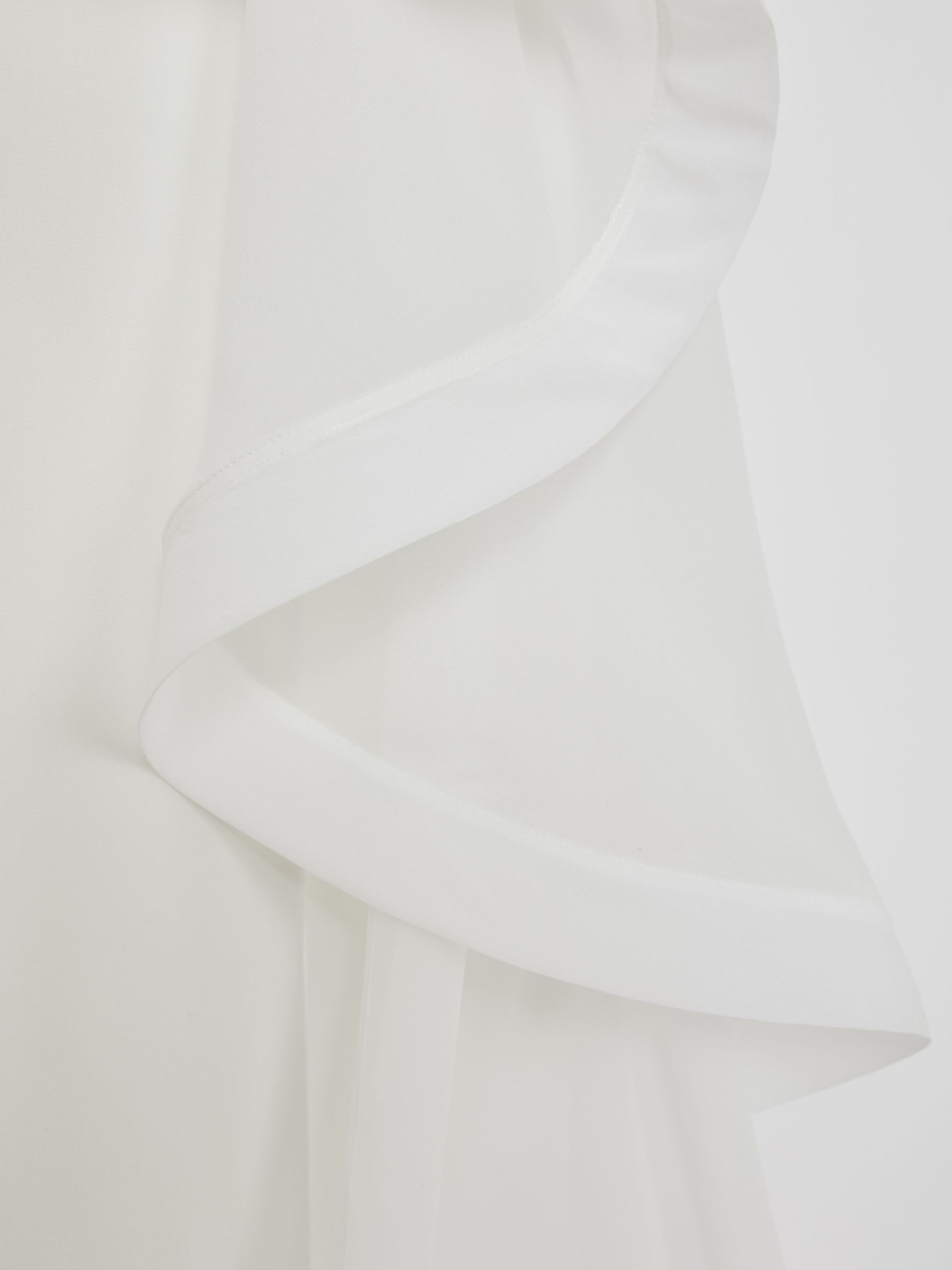 Silk Ruffle Bandeau Wide-Leg Jumpsuit in Ivory