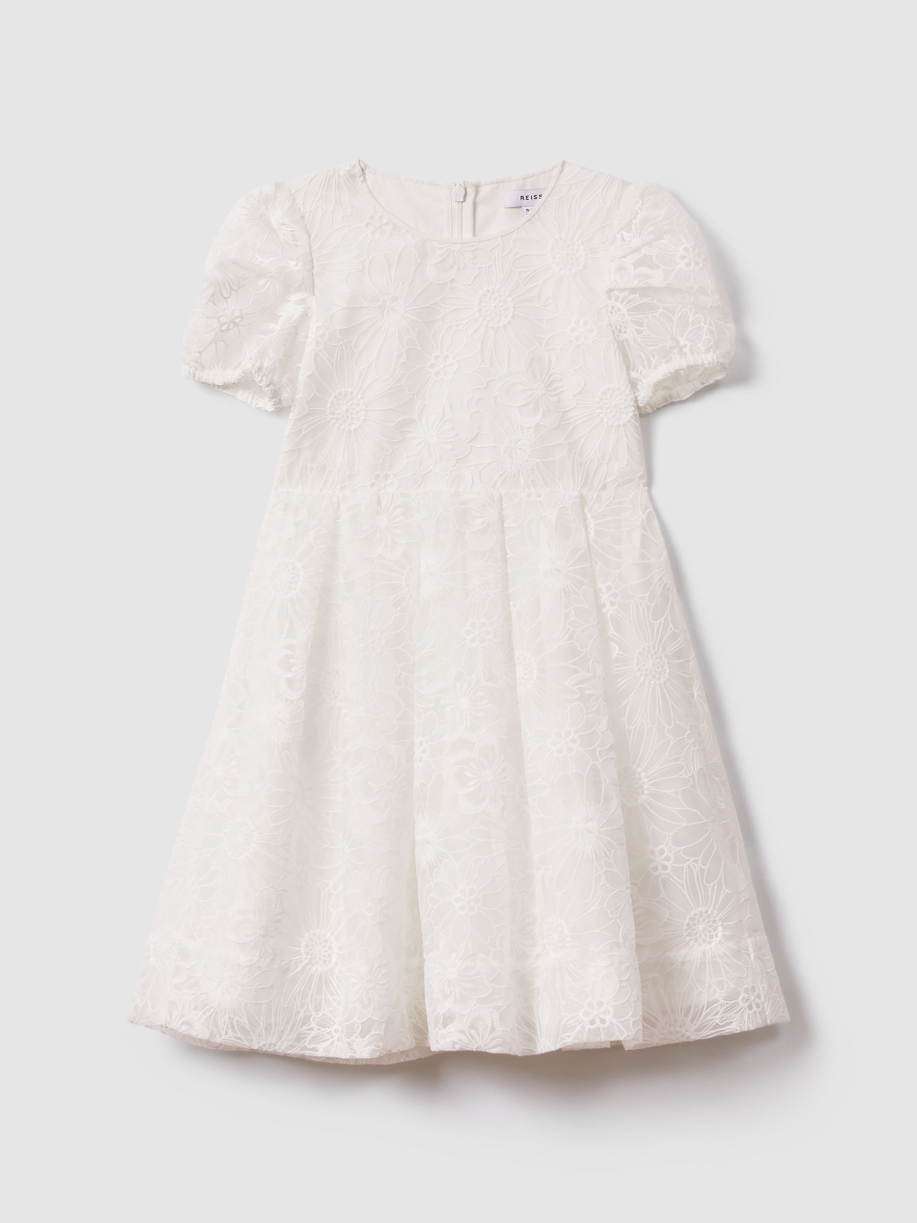 13-14 yrs Lace Puff Sleeve Dress in Ivory