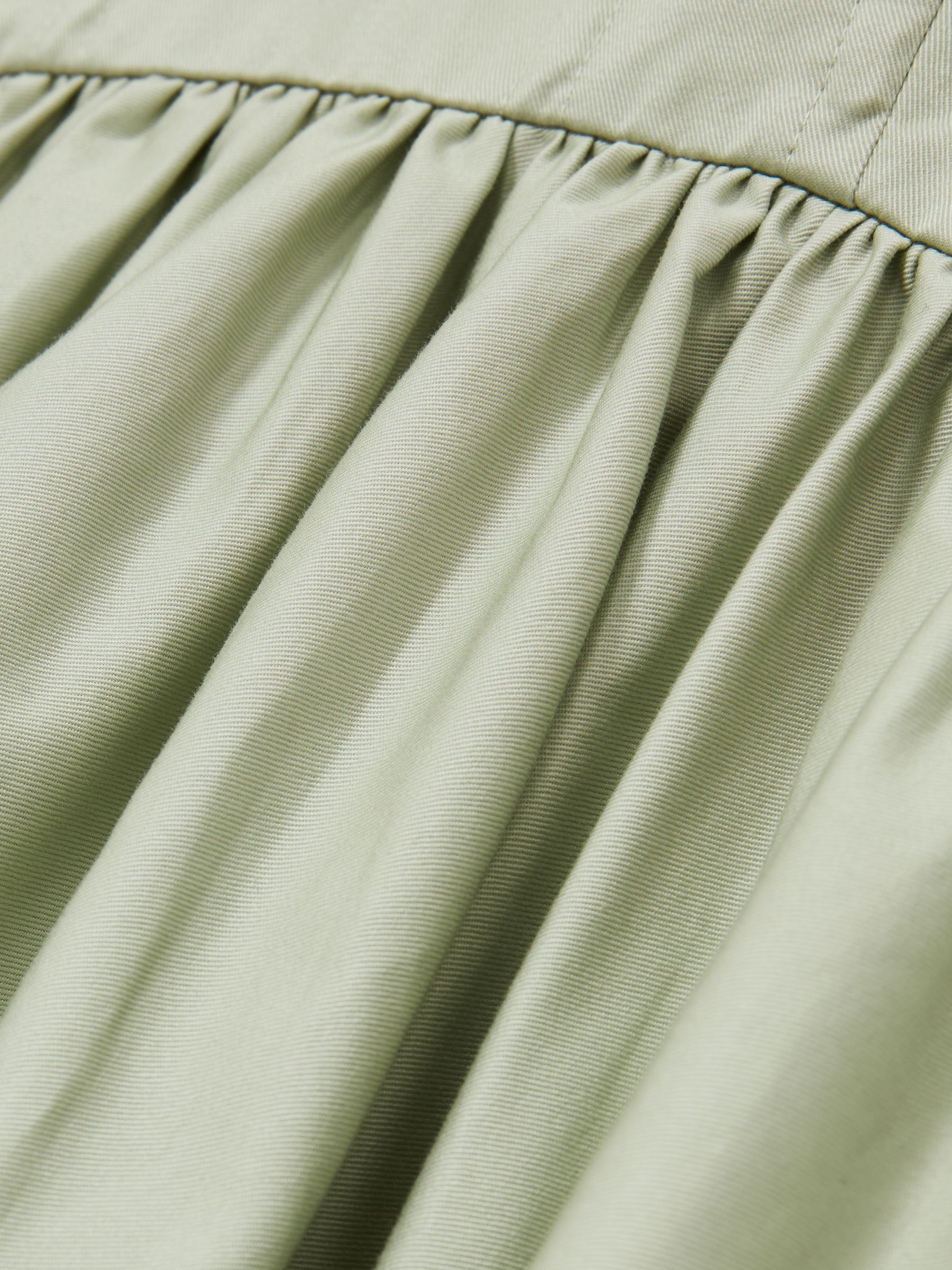 100% Cotton Corset Midi Dress in Sage