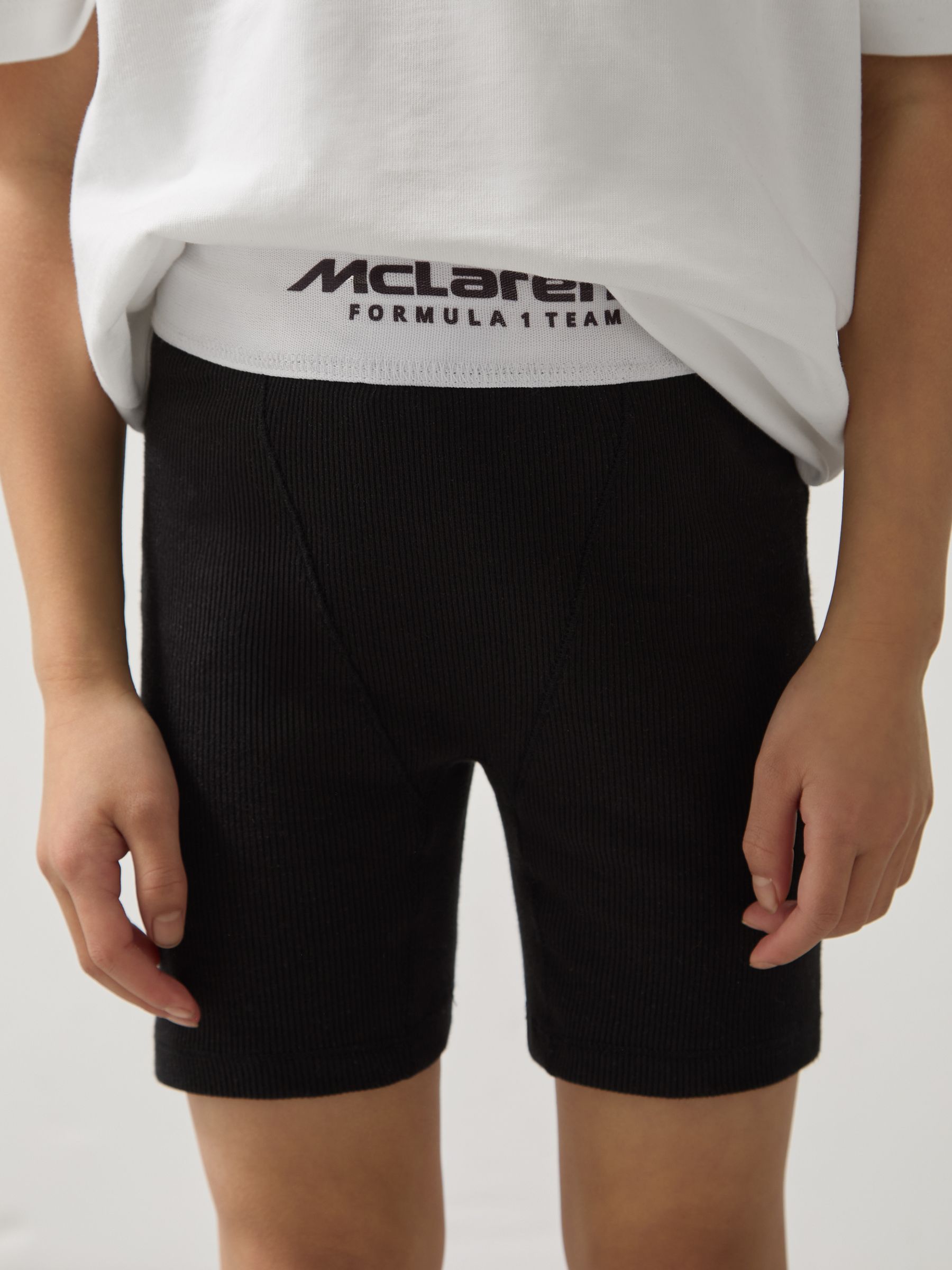 9-13 yrs McLaren F1 Team Ribbed Cycle Shorts in Black