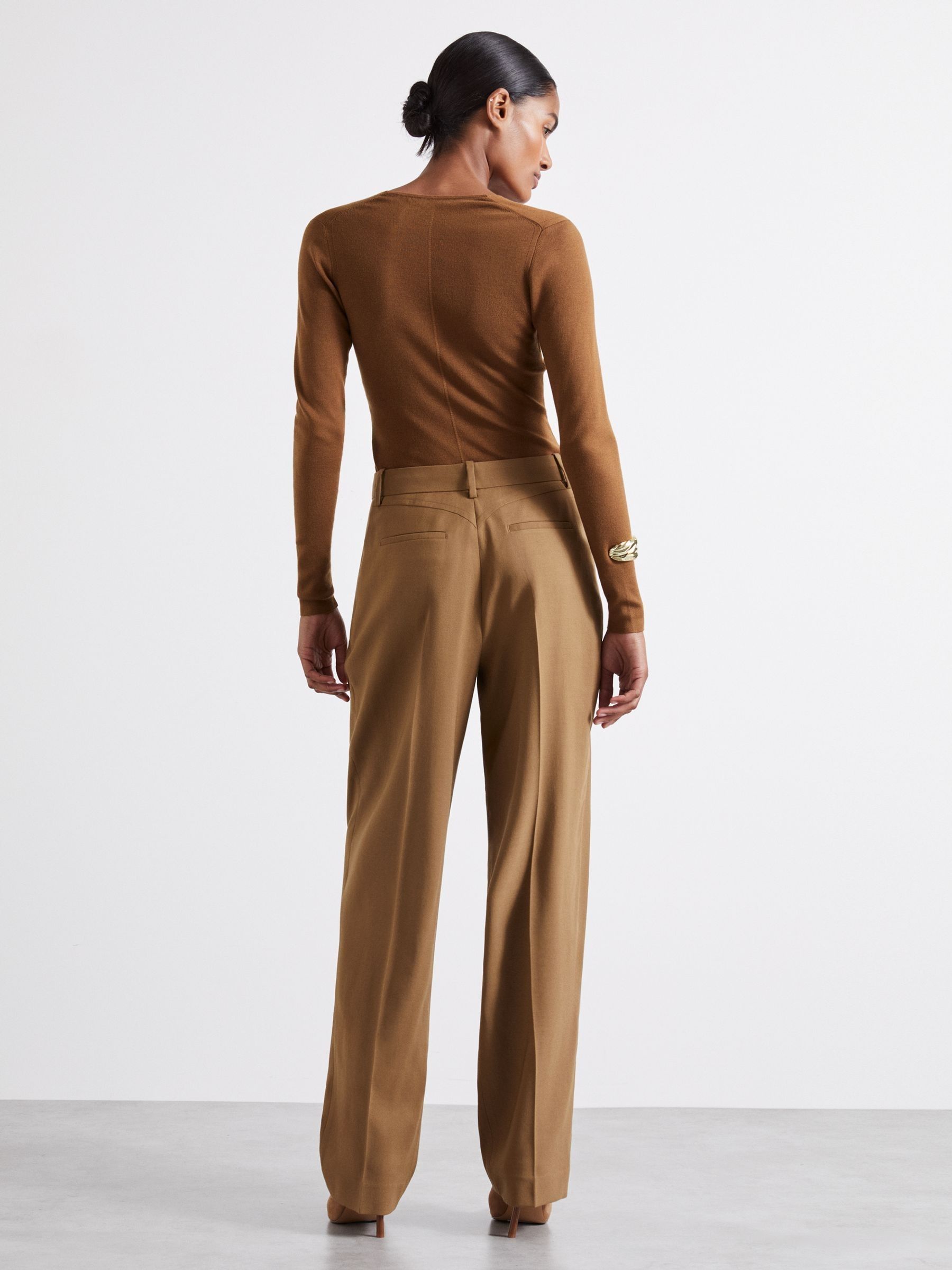 Atelier Virgin-Wool Tapered Trousers in Camel